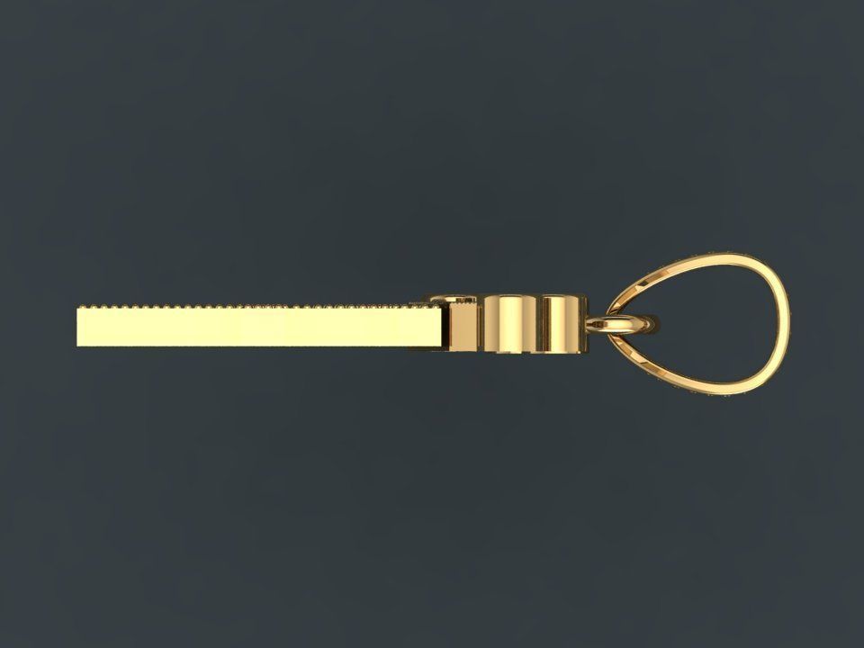 F letter pendant 3D print model_9