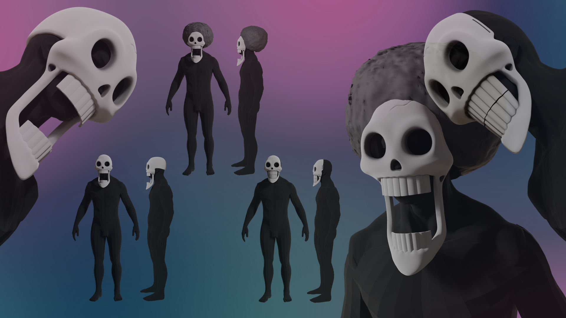 One piece Brook Soul King kit cosplay 3D print model_14