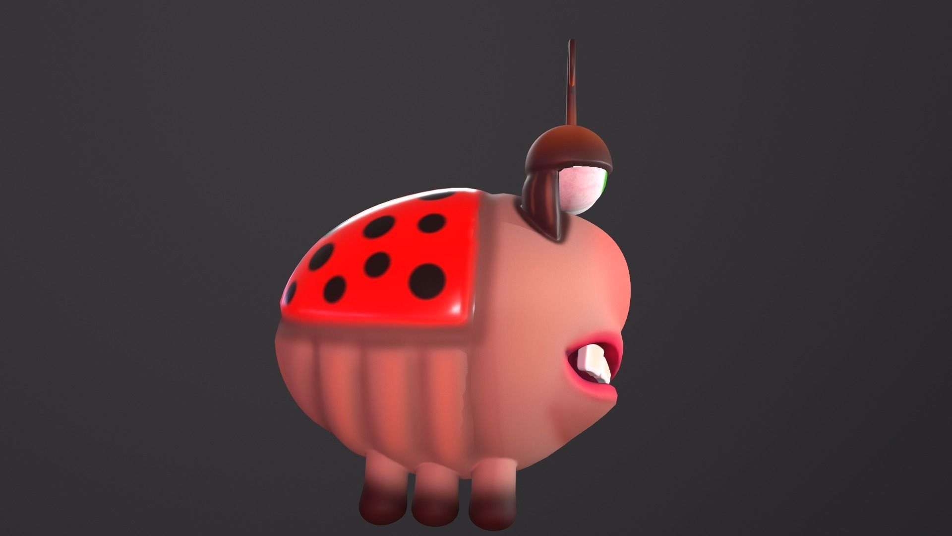 Ladybug Low-poly 3D model_2