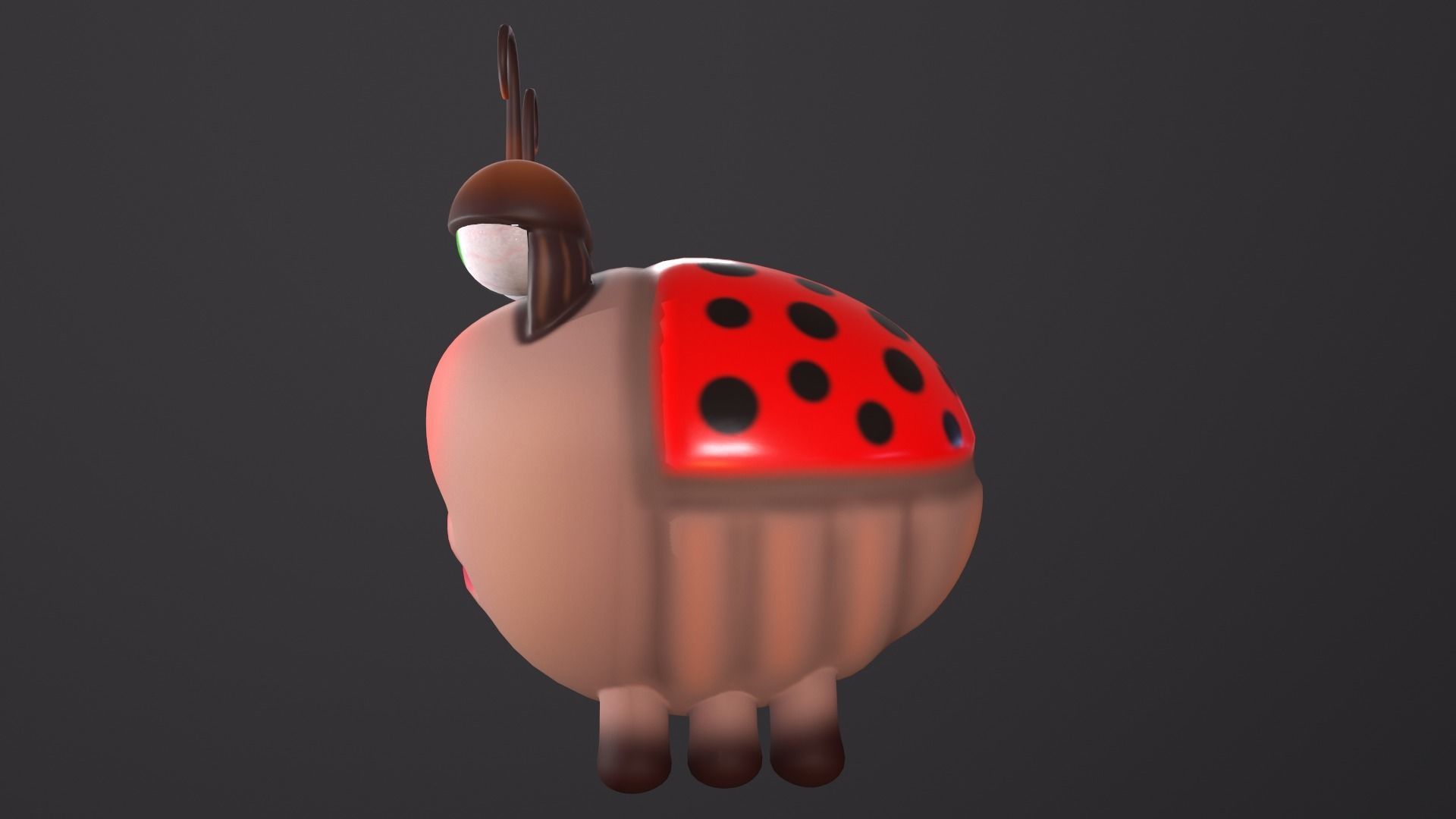 Ladybug Low-poly 3D model_5