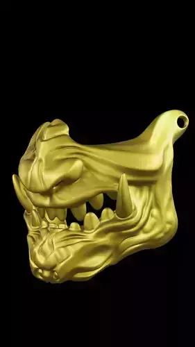 Samurai mask Oni for 3D printing from the game ghost