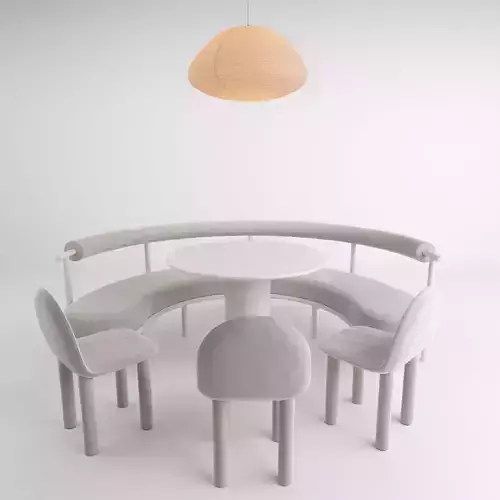 Custom banquette 01 3D model