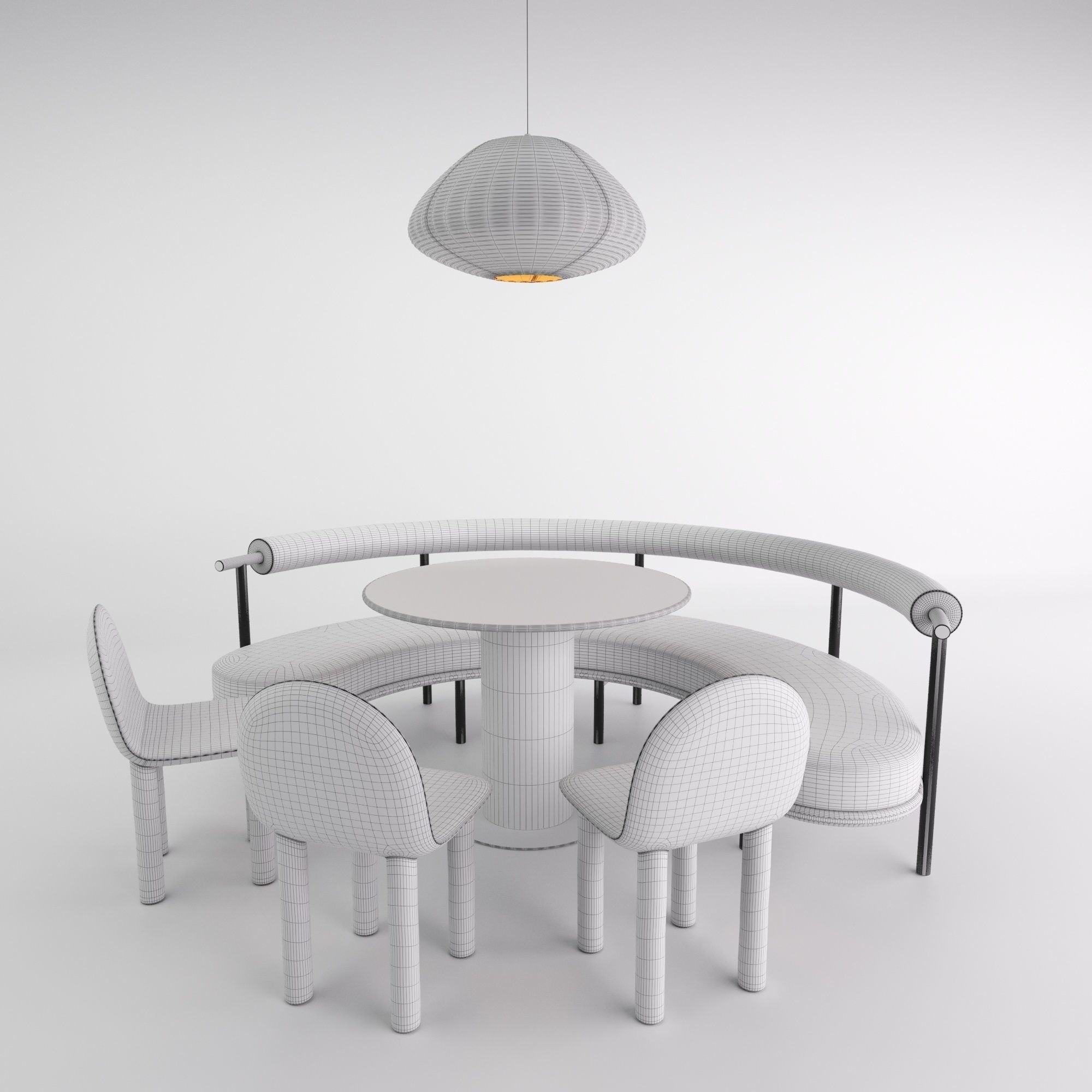Custom banquette 01 3D model_4