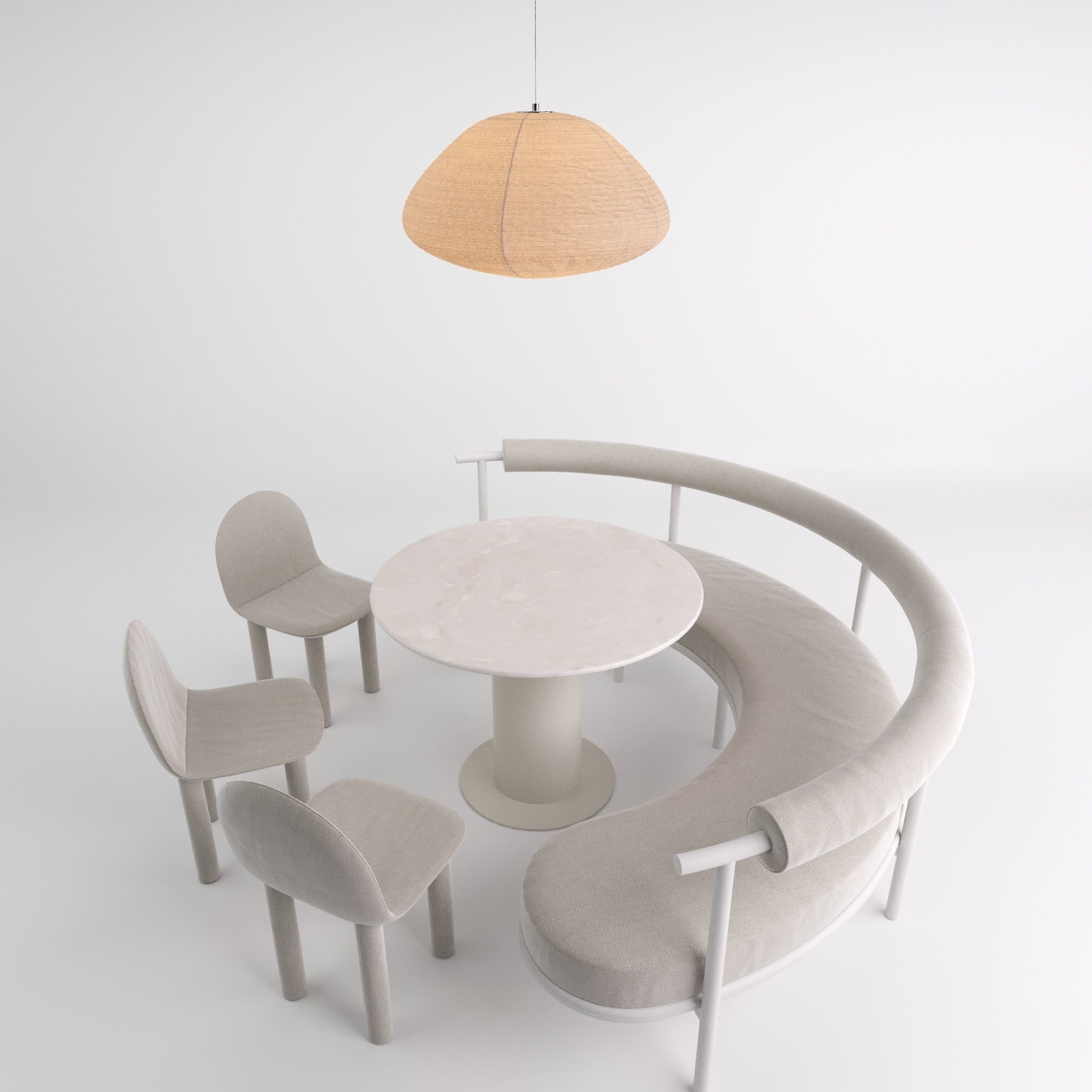 Custom banquette 01 3D model_5