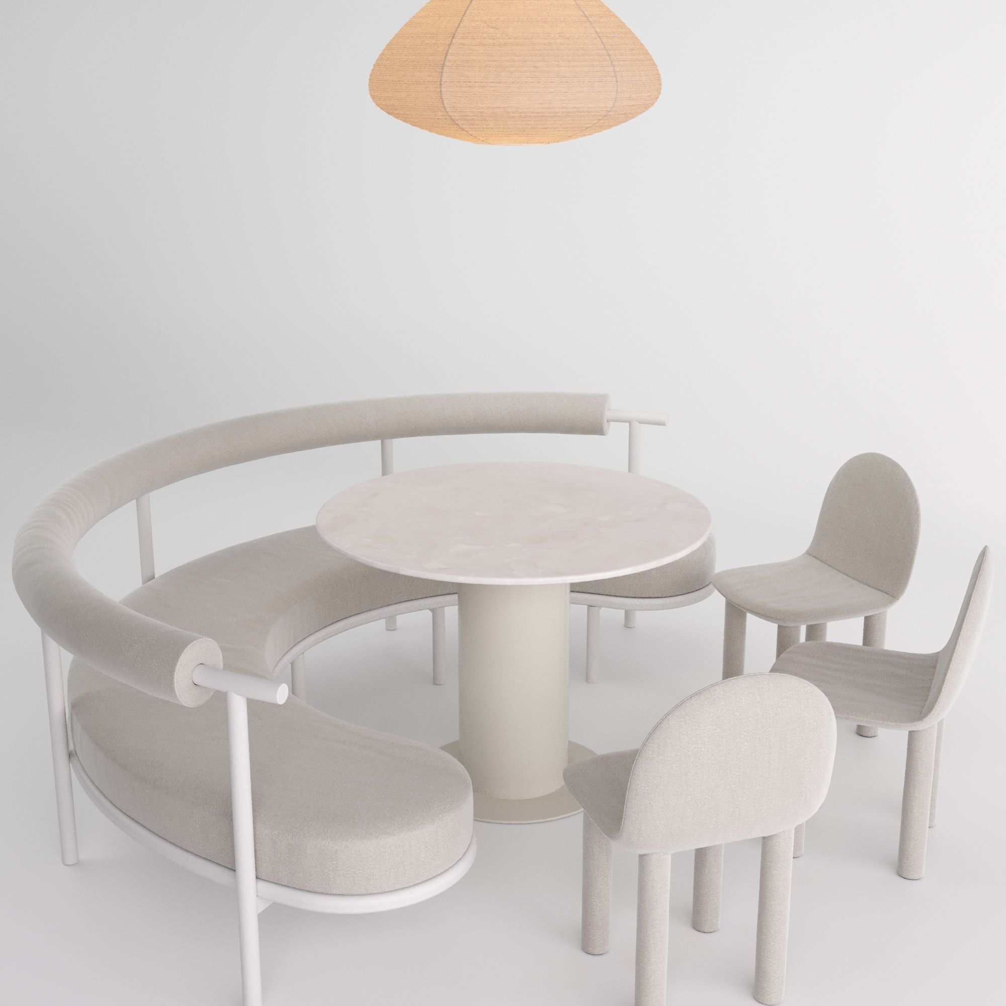 Custom banquette 01 3D model_1