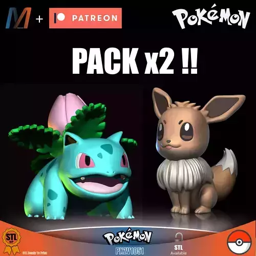 PX2V1051 - POKEMON EVEE y POKEMON IVYSAUR