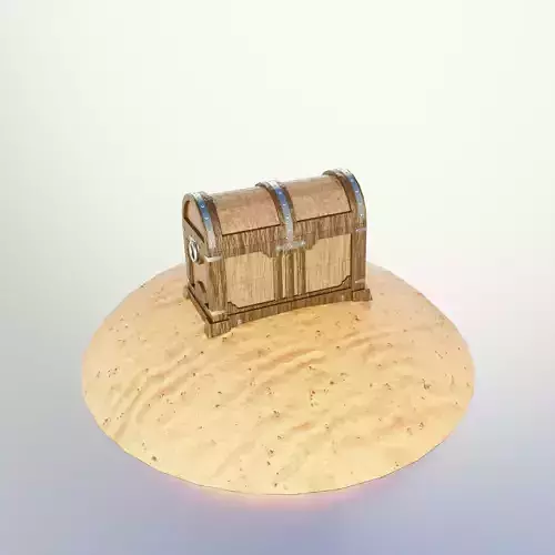 Low-Poly RPG Pirate Treasure Chest 3D Model