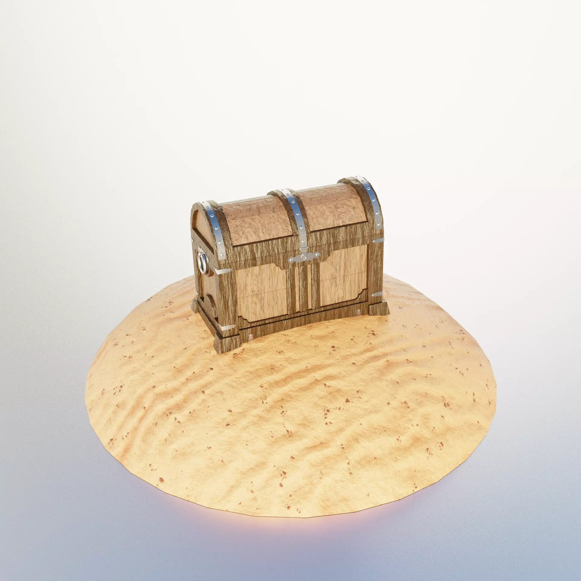 Low-Poly RPG Pirate Treasure Chest 3D Model Low-poly 3D model_0