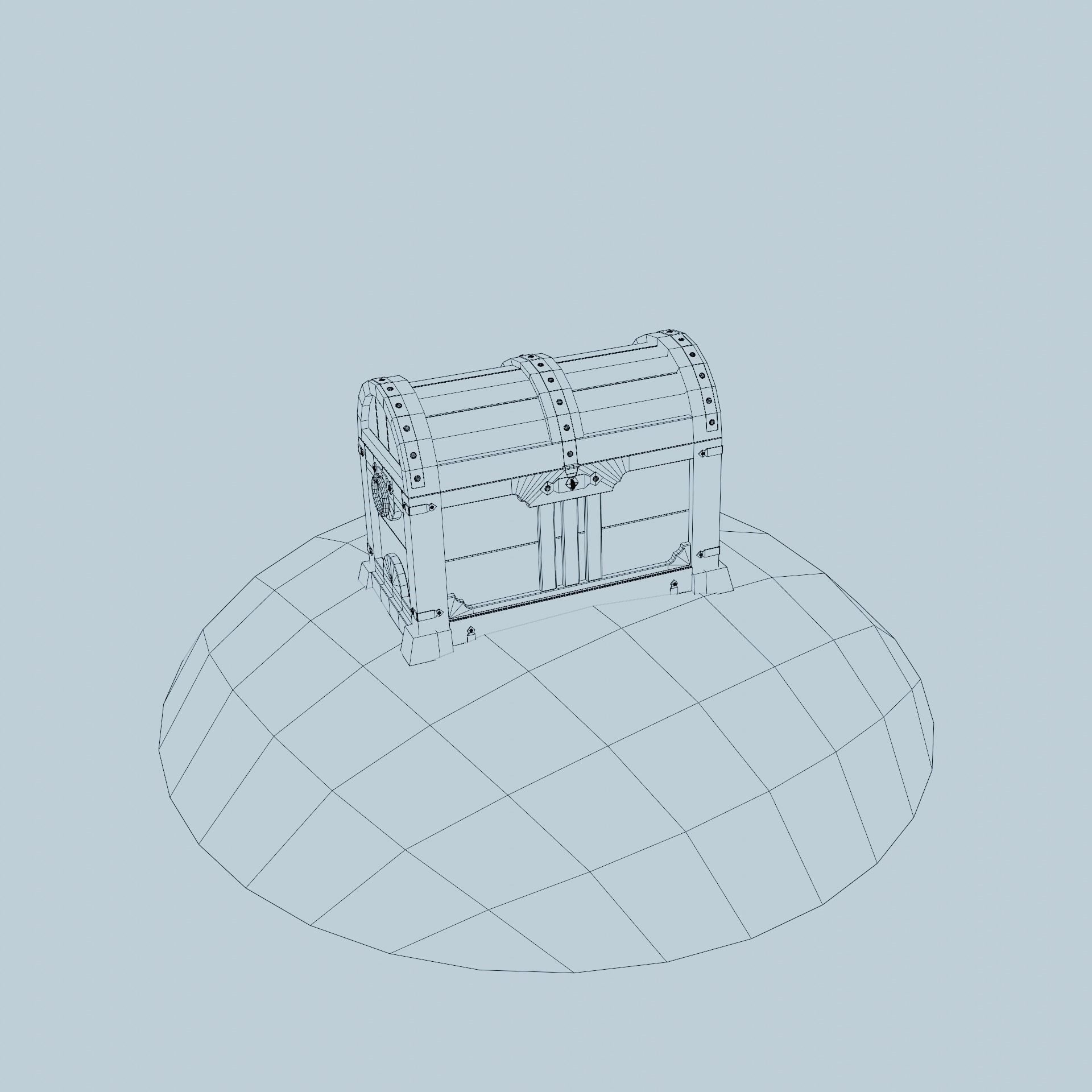 Low-Poly RPG Pirate Treasure Chest 3D Model Low-poly 3D model_1
