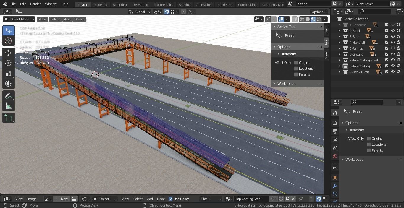 Steel Pedestrian Bridge Type-33 3D model_29