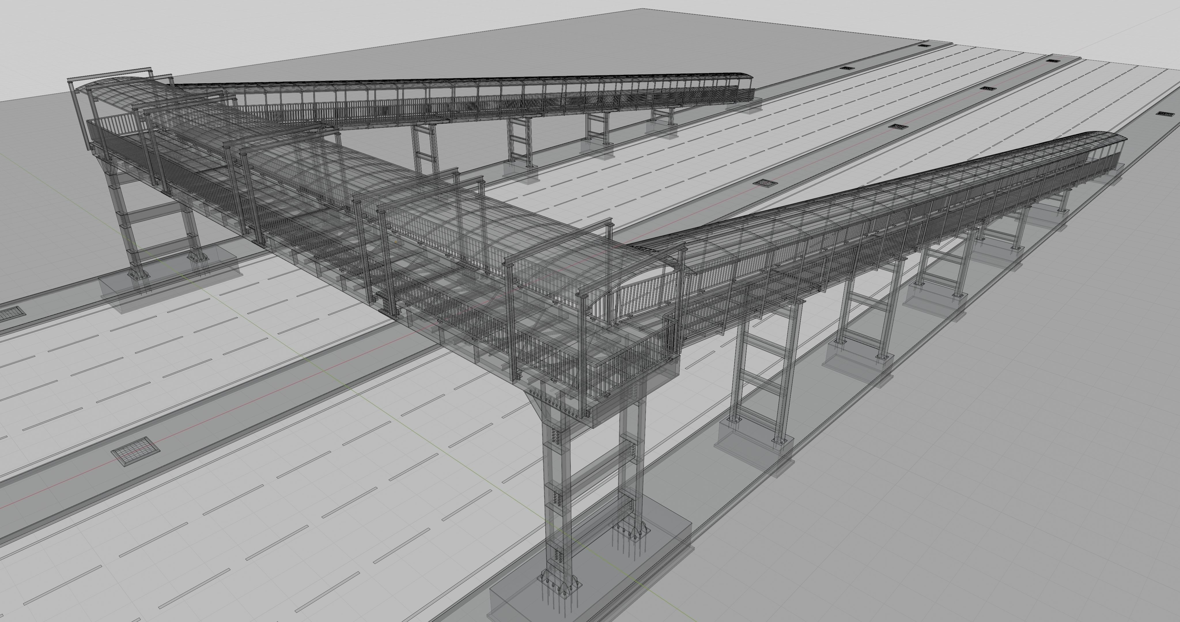 Steel Pedestrian Bridge Type-33 3D model_28