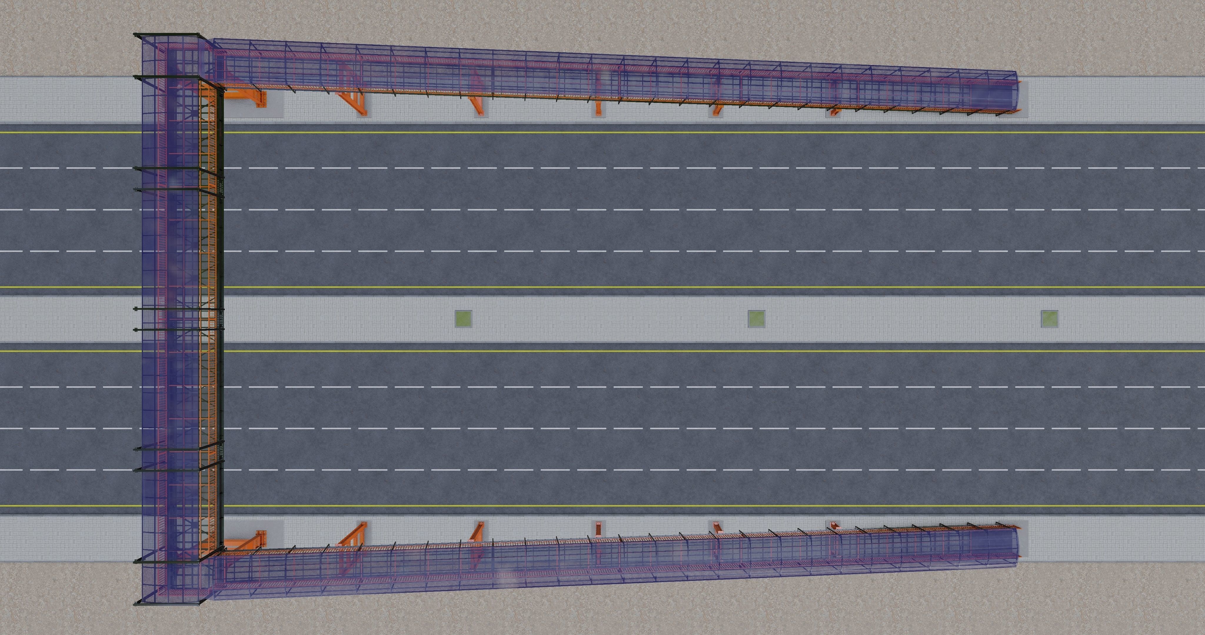Steel Pedestrian Bridge Type-33 3D model_11