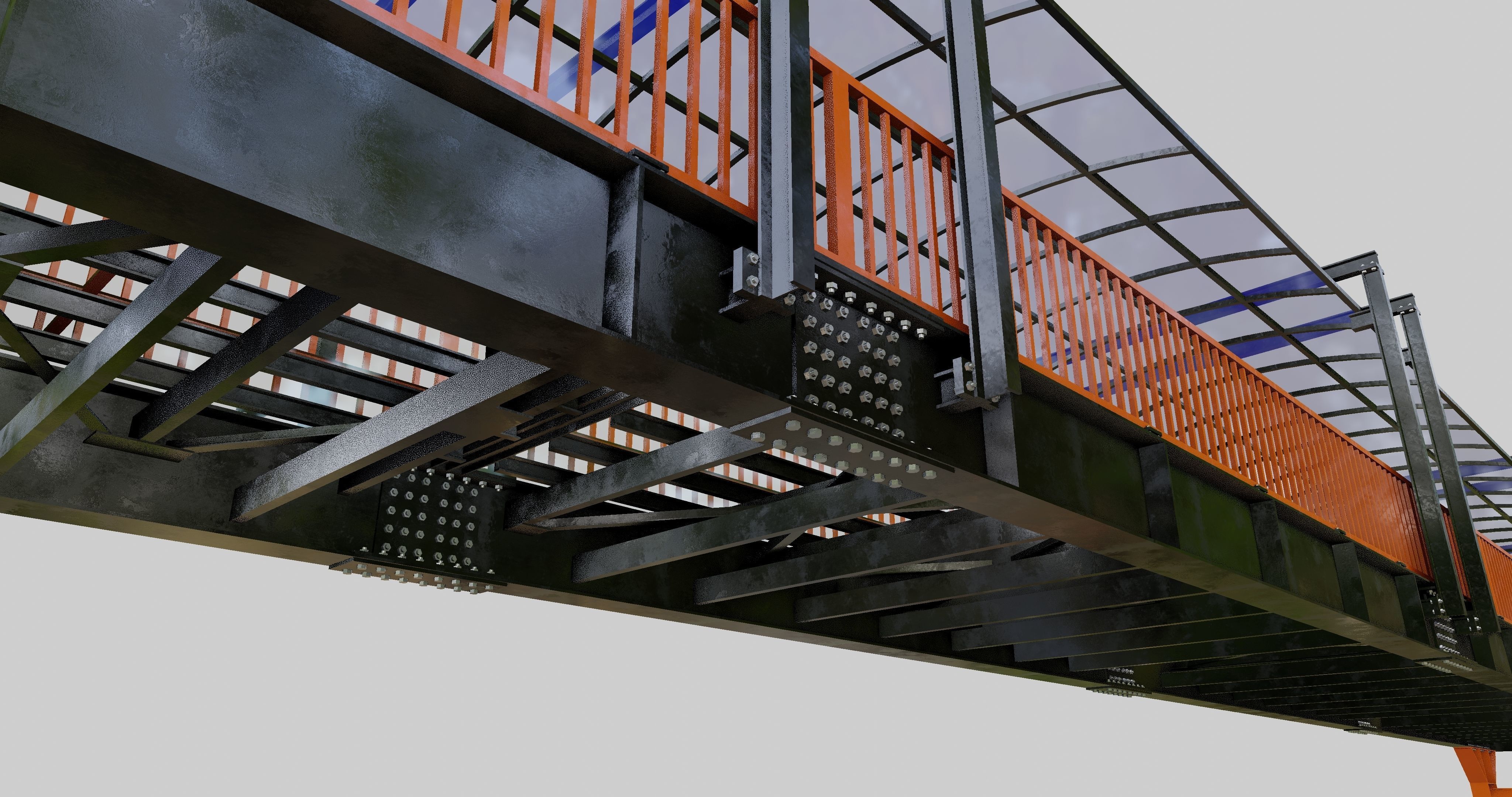 Steel Pedestrian Bridge Type-33 3D model_18