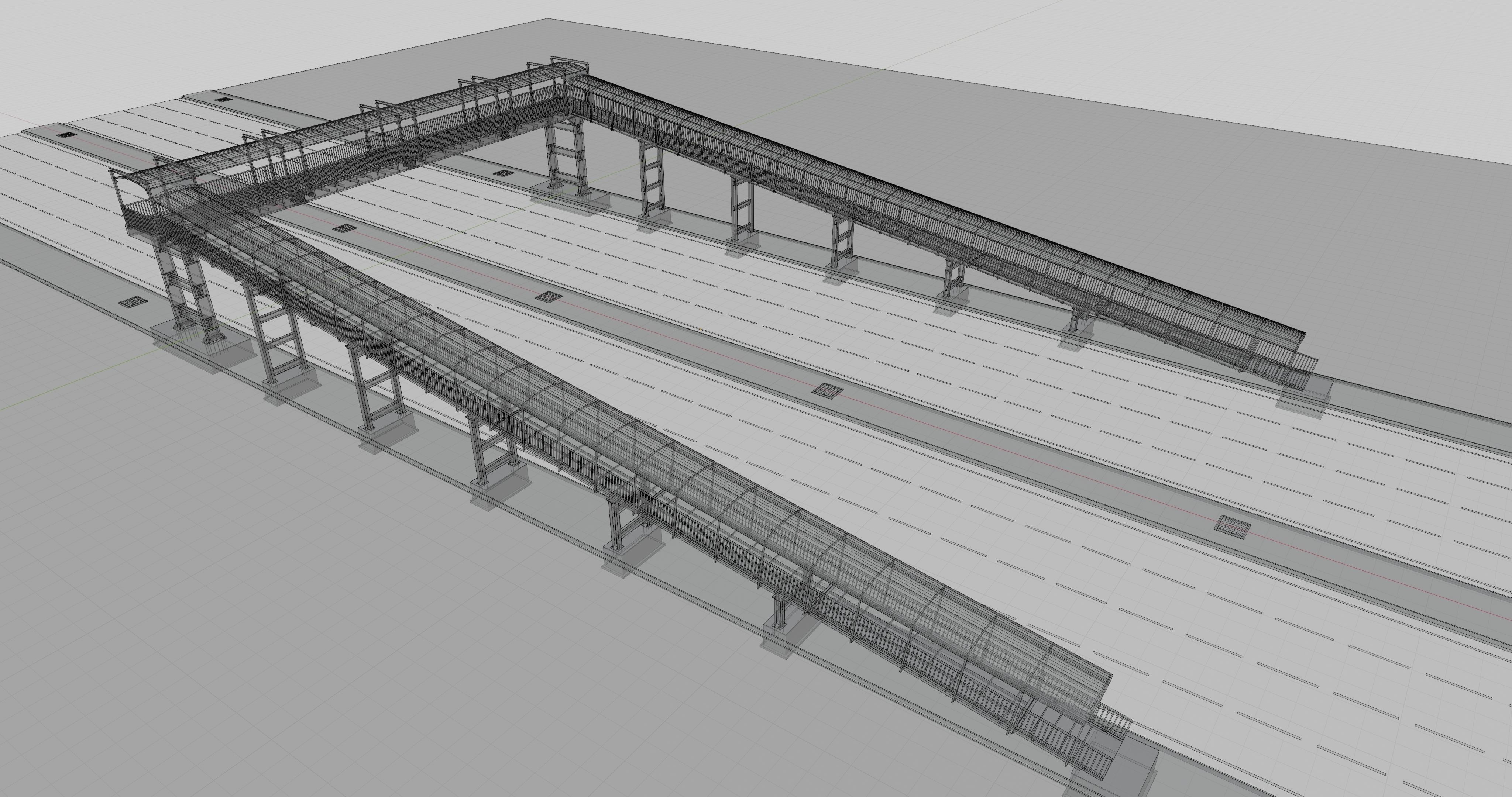 Steel Pedestrian Bridge Type-33 3D model_23