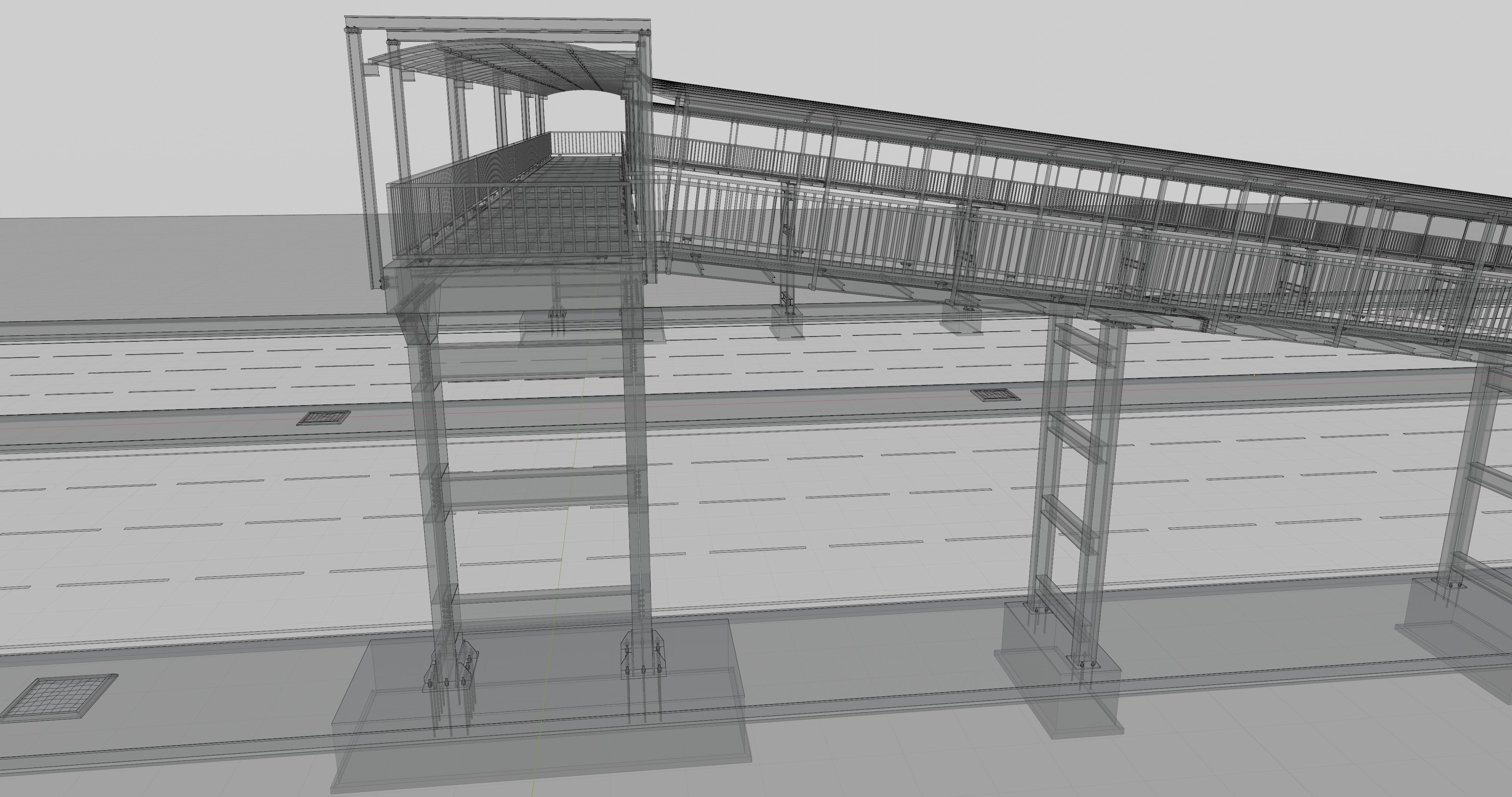 Steel Pedestrian Bridge Type-33 3D model_24