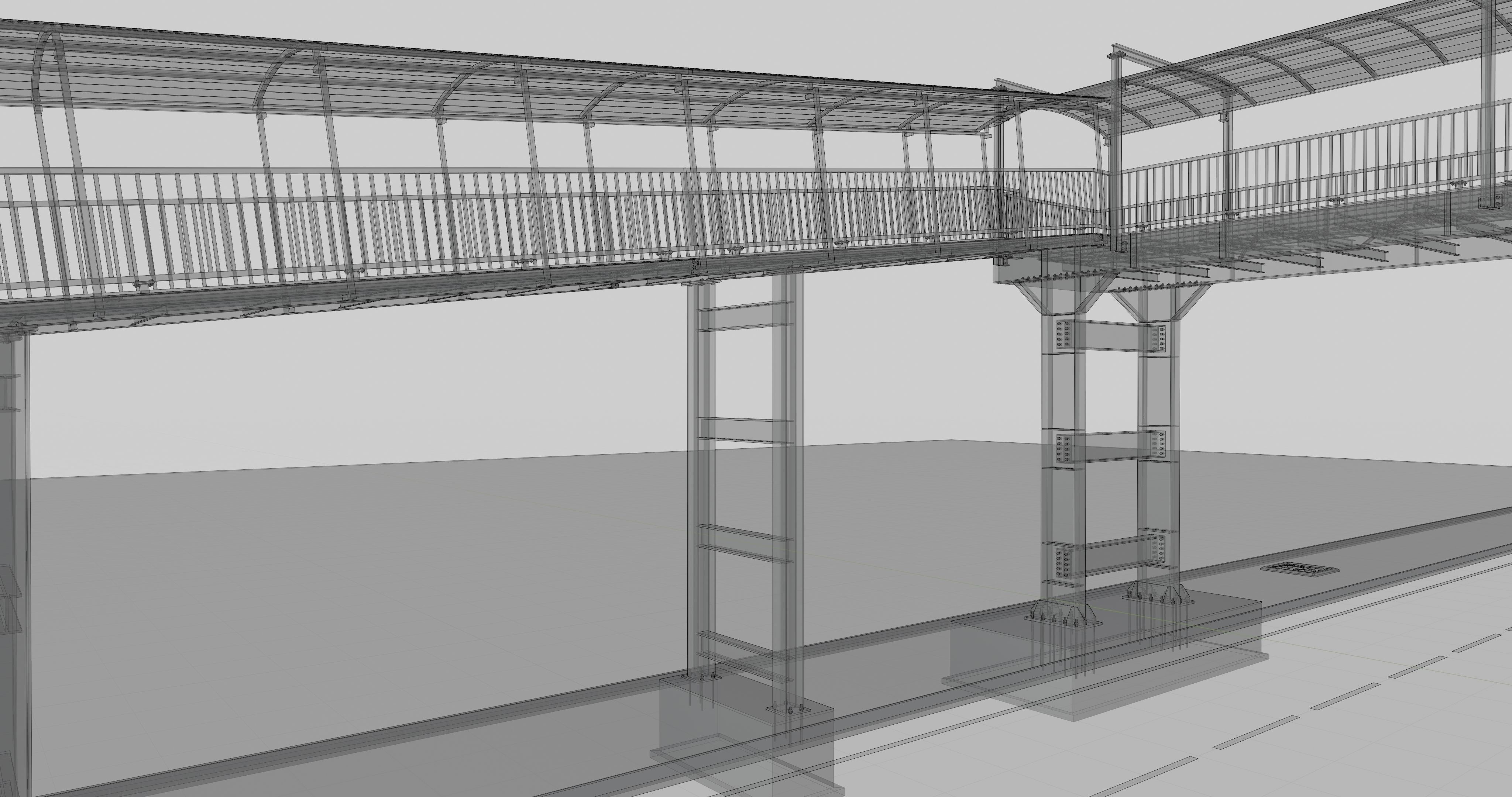 Steel Pedestrian Bridge Type-33 3D model_27