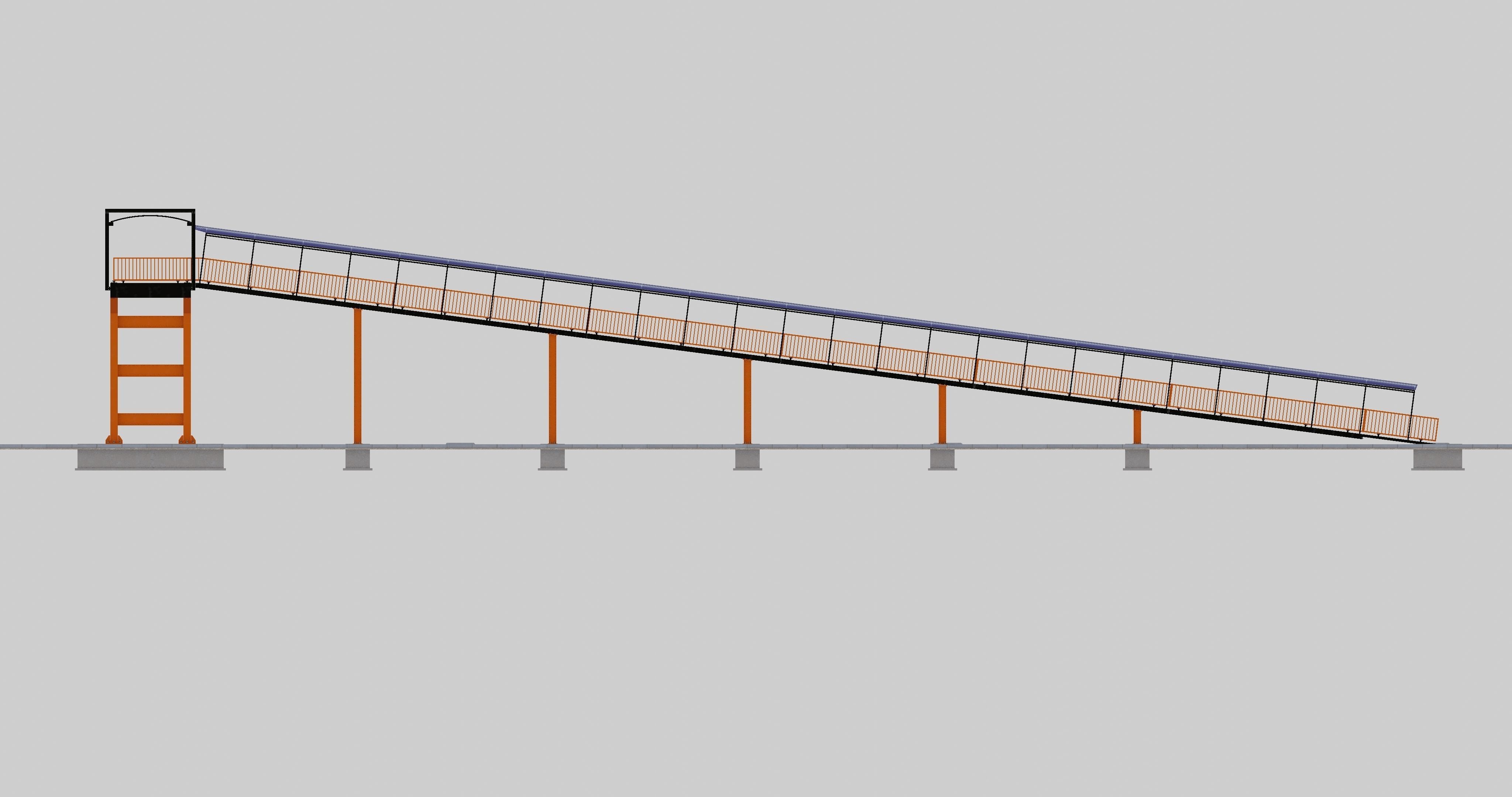 Steel Pedestrian Bridge Type-33 3D model_19