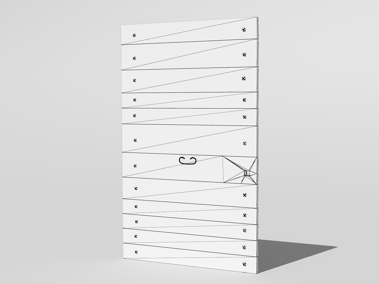 Wooden door 1 Low-poly 3D model_10