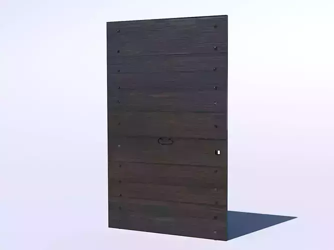 Wooden door 1 Low-poly 3D model
