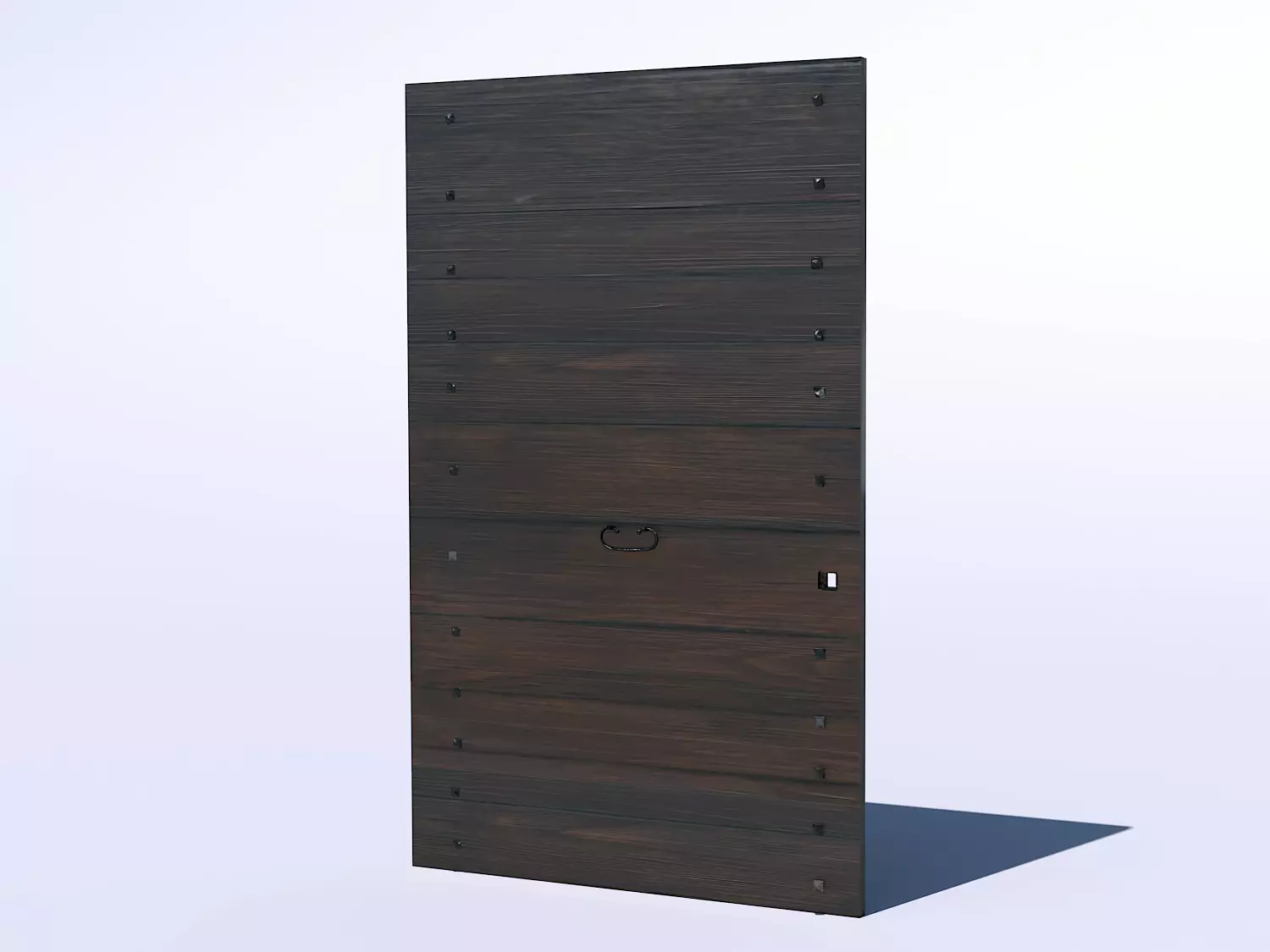 Wooden door 1 Low-poly 3D model_0