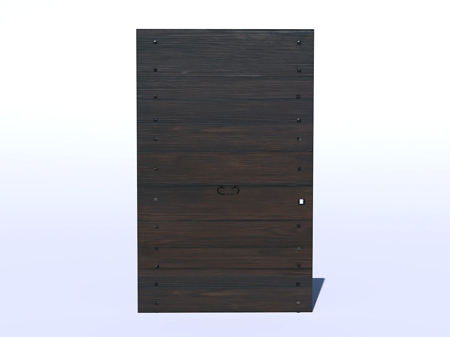 Wooden door 1 Low-poly 3D model_1