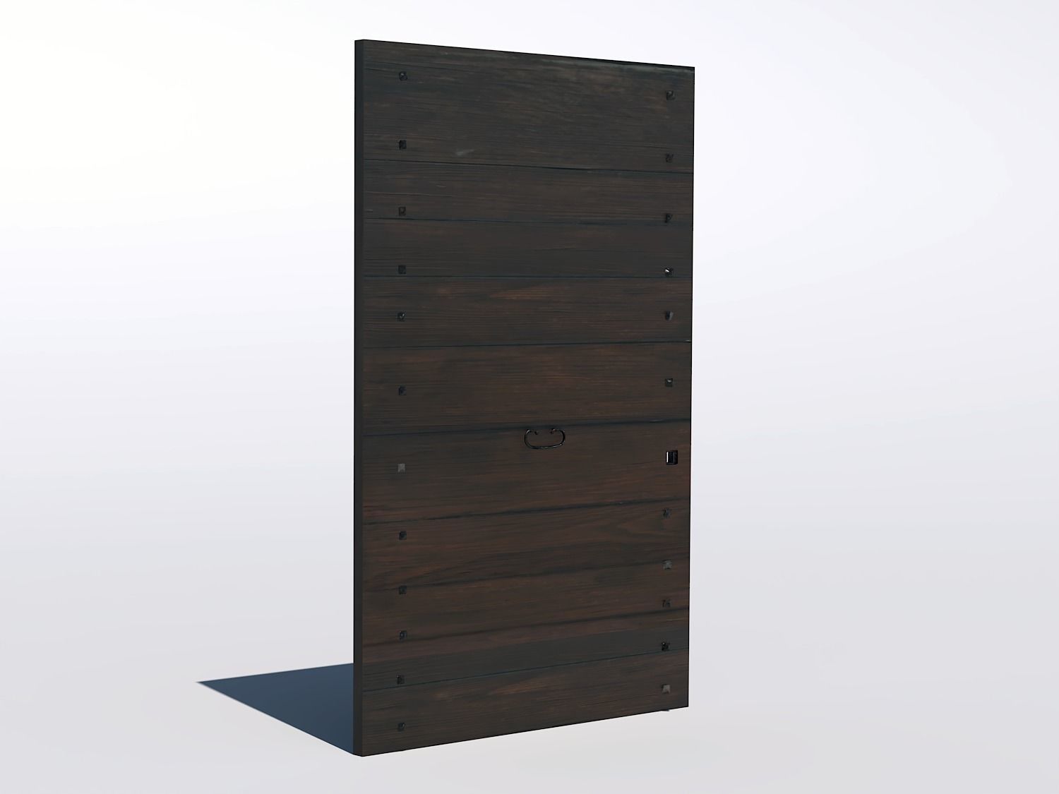 Wooden door 1 Low-poly 3D model_2
