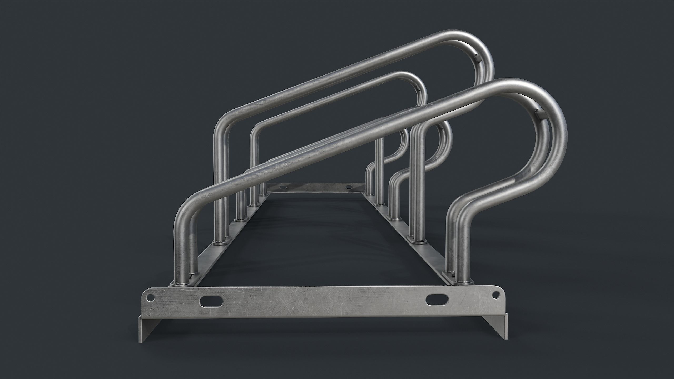 Bike Rack 4 PBR Game Ready Low-poly 3D model_8