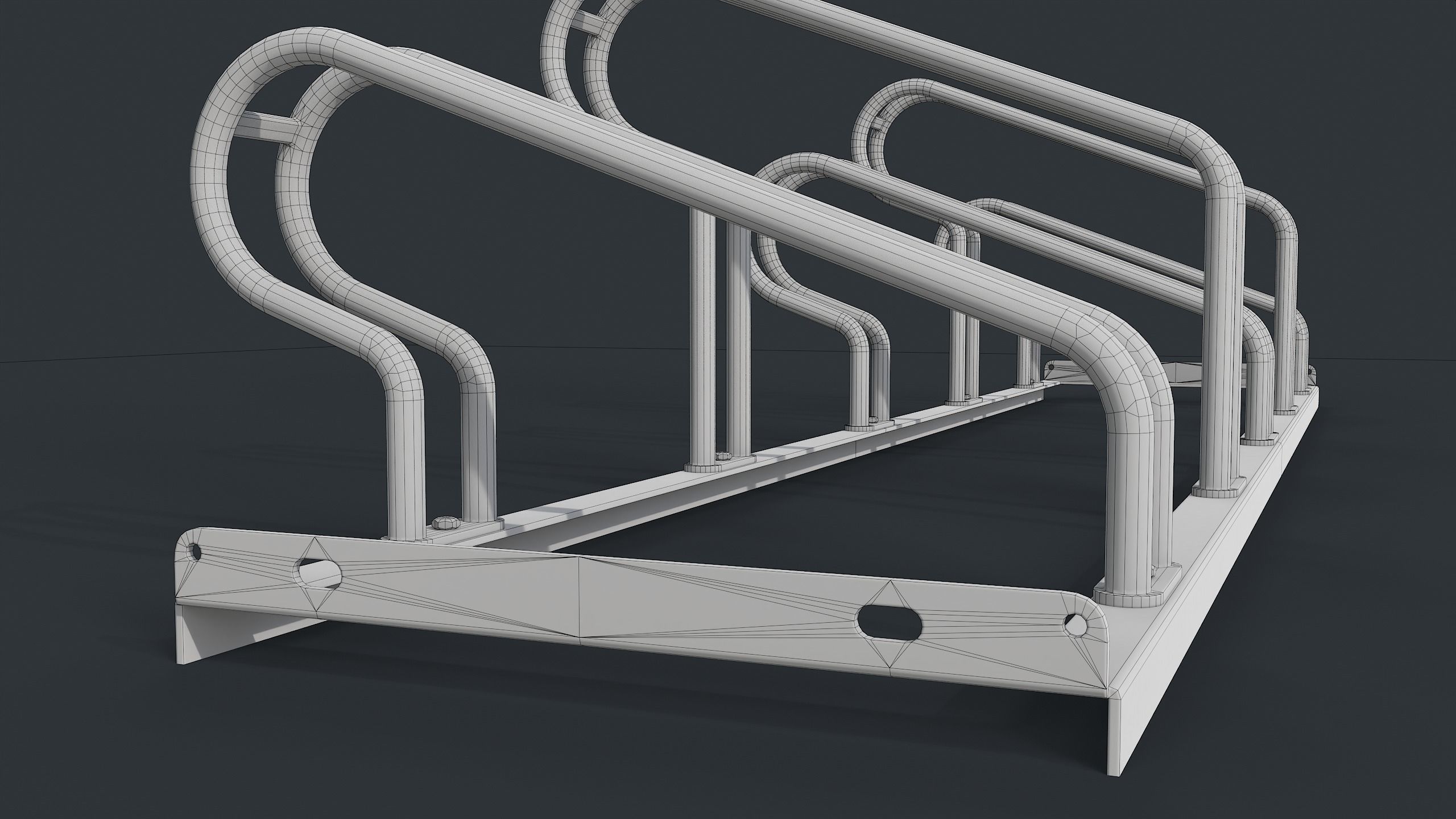 Bike Rack 4 PBR Game Ready Low-poly 3D model_19