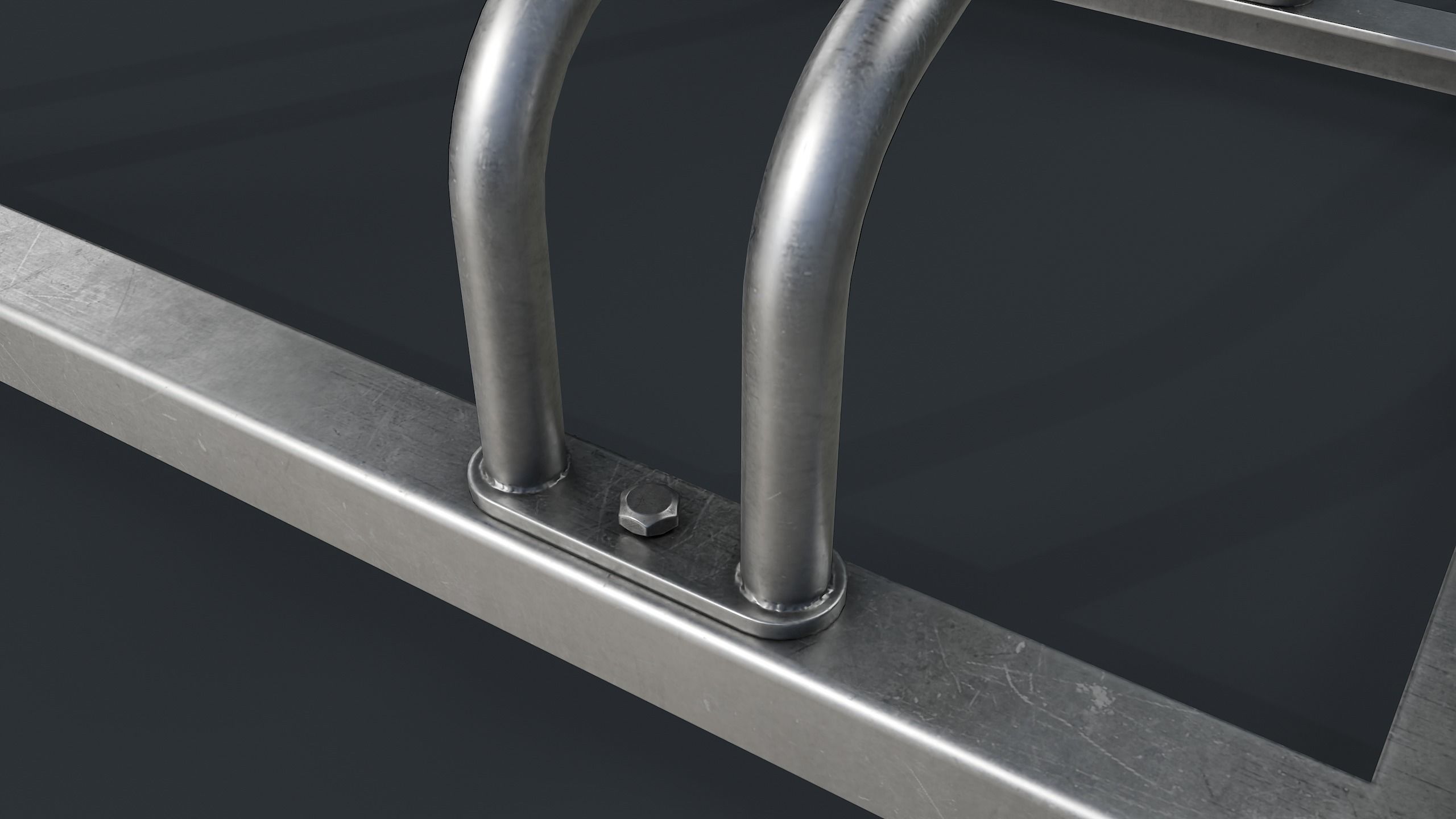 Bike Rack 4 PBR Game Ready Low-poly 3D model_11