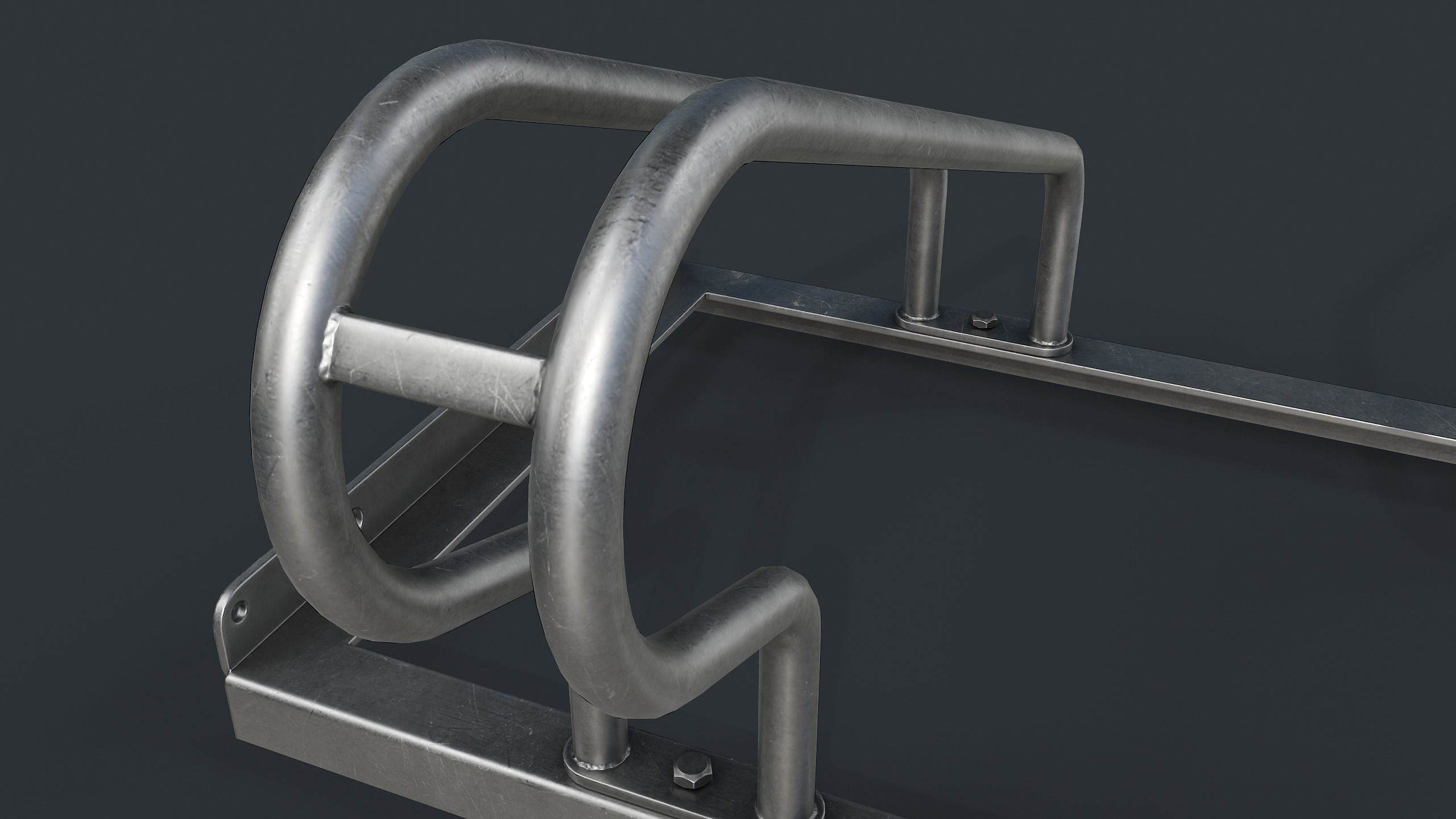 Bike Rack 4 PBR Game Ready Low-poly 3D model_12