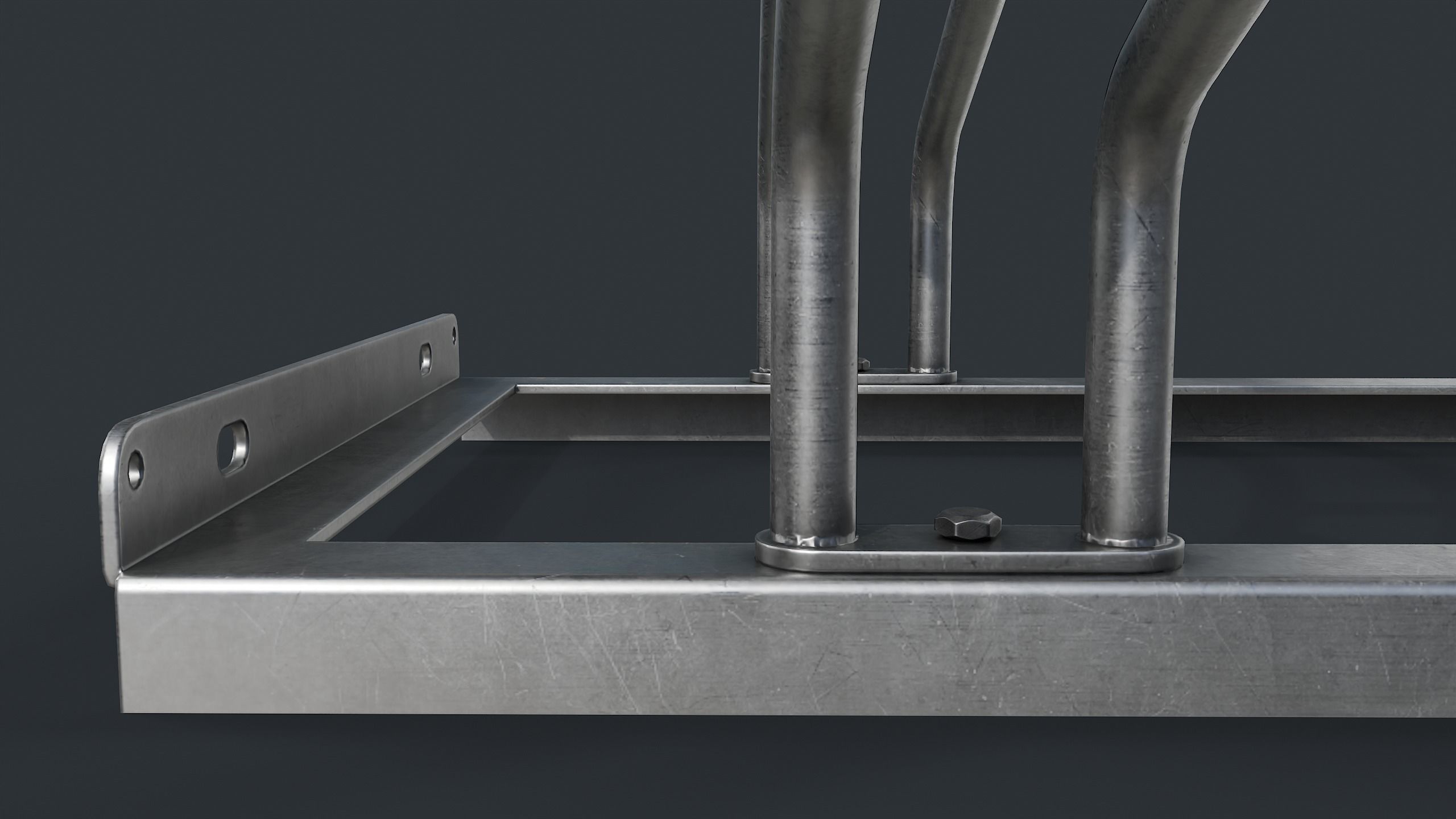 Bike Rack 4 PBR Game Ready Low-poly 3D model_13