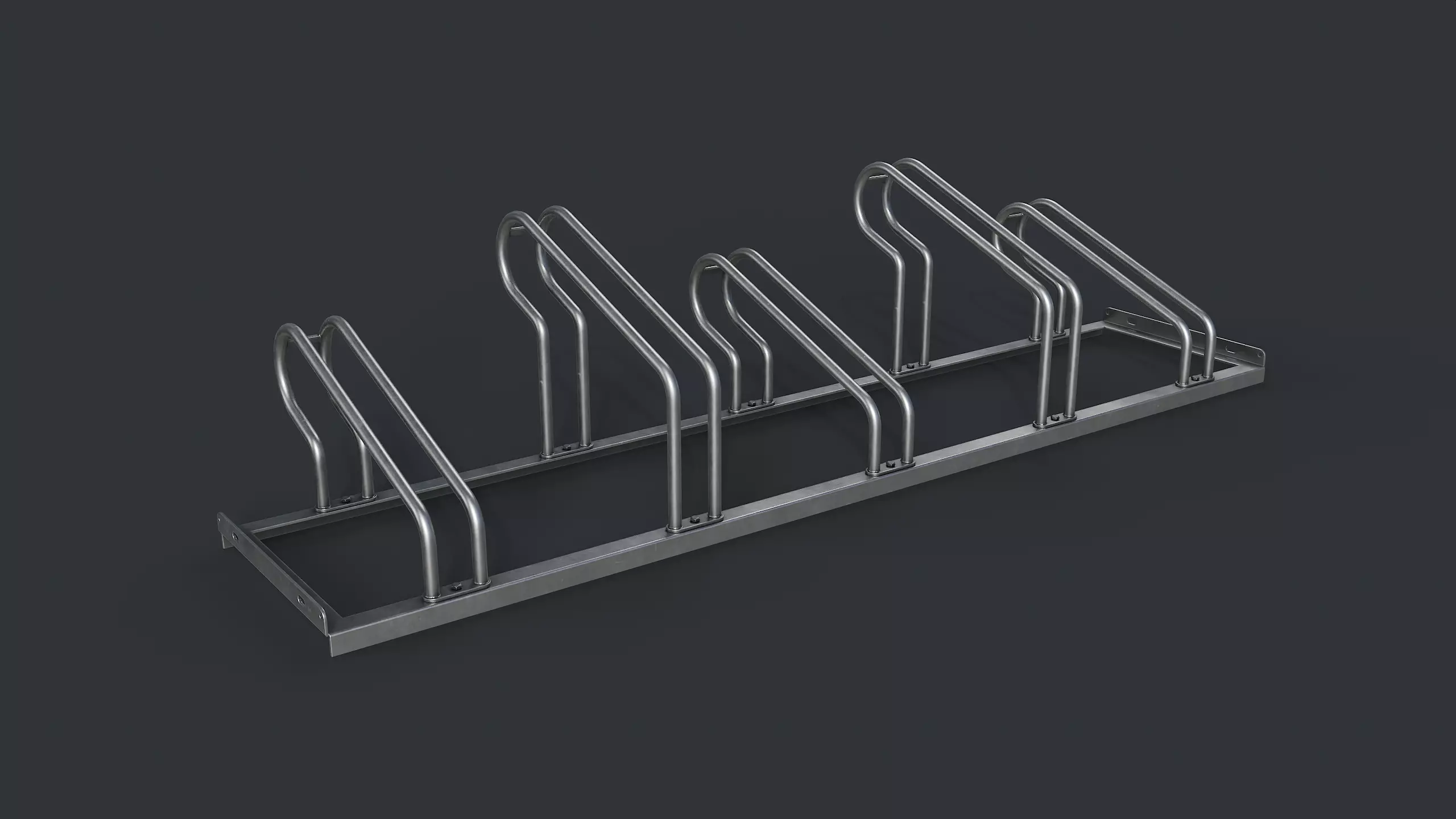 Bike Rack 4 PBR Game Ready Low-poly 3D model_0