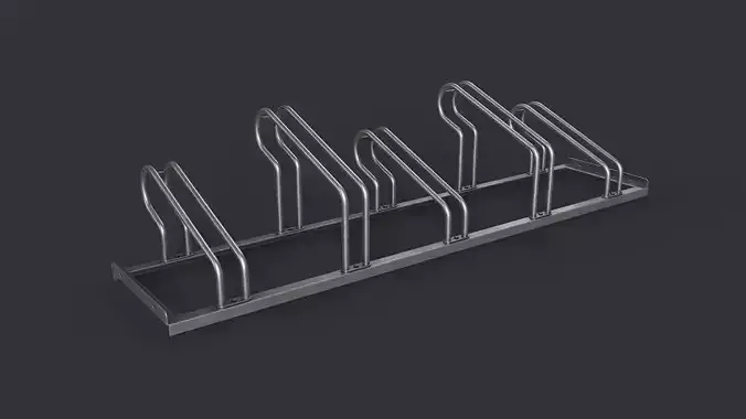 Bike Rack 4 PBR Game Ready Low-poly 3D model