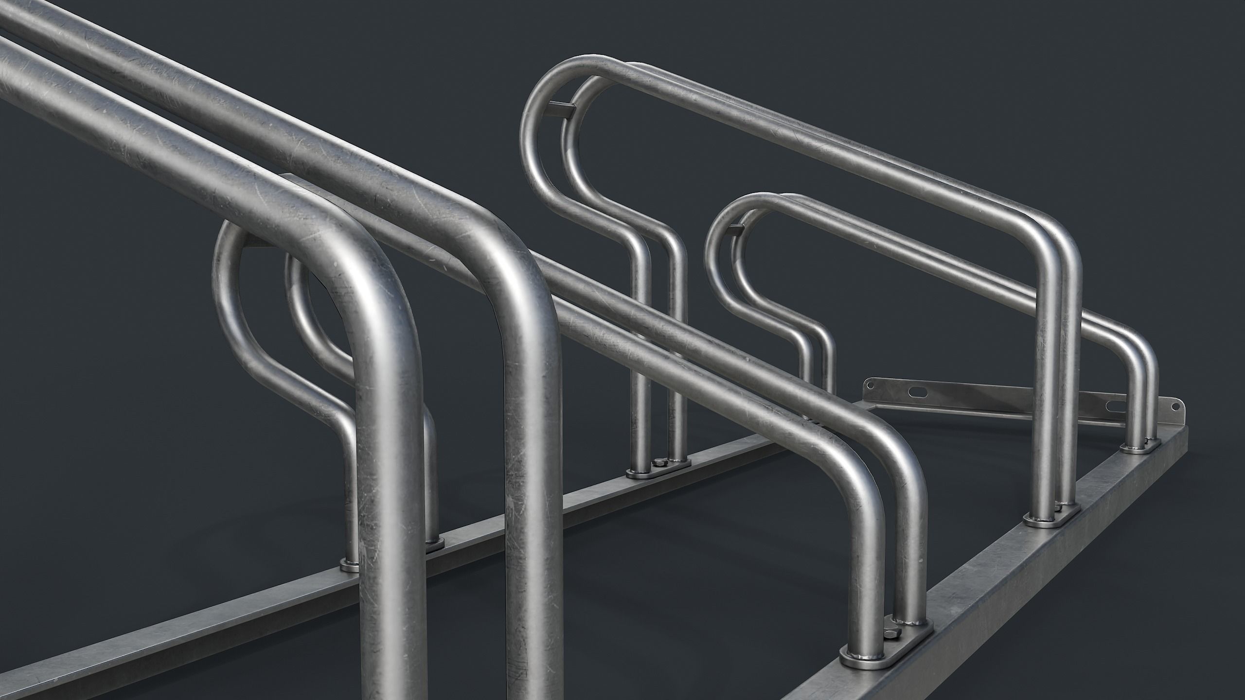 Bike Rack 4 PBR Game Ready Low-poly 3D model_14