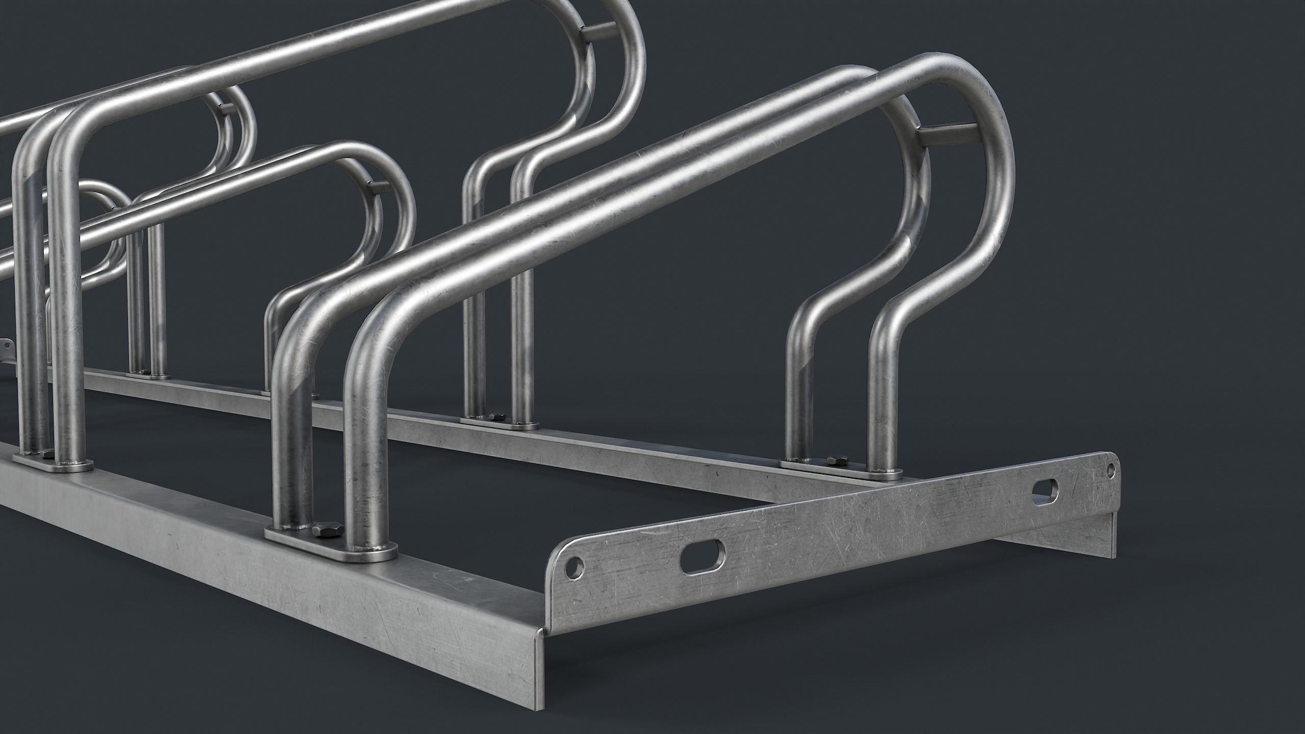 Bike Rack 4 PBR Game Ready Low-poly 3D model_9