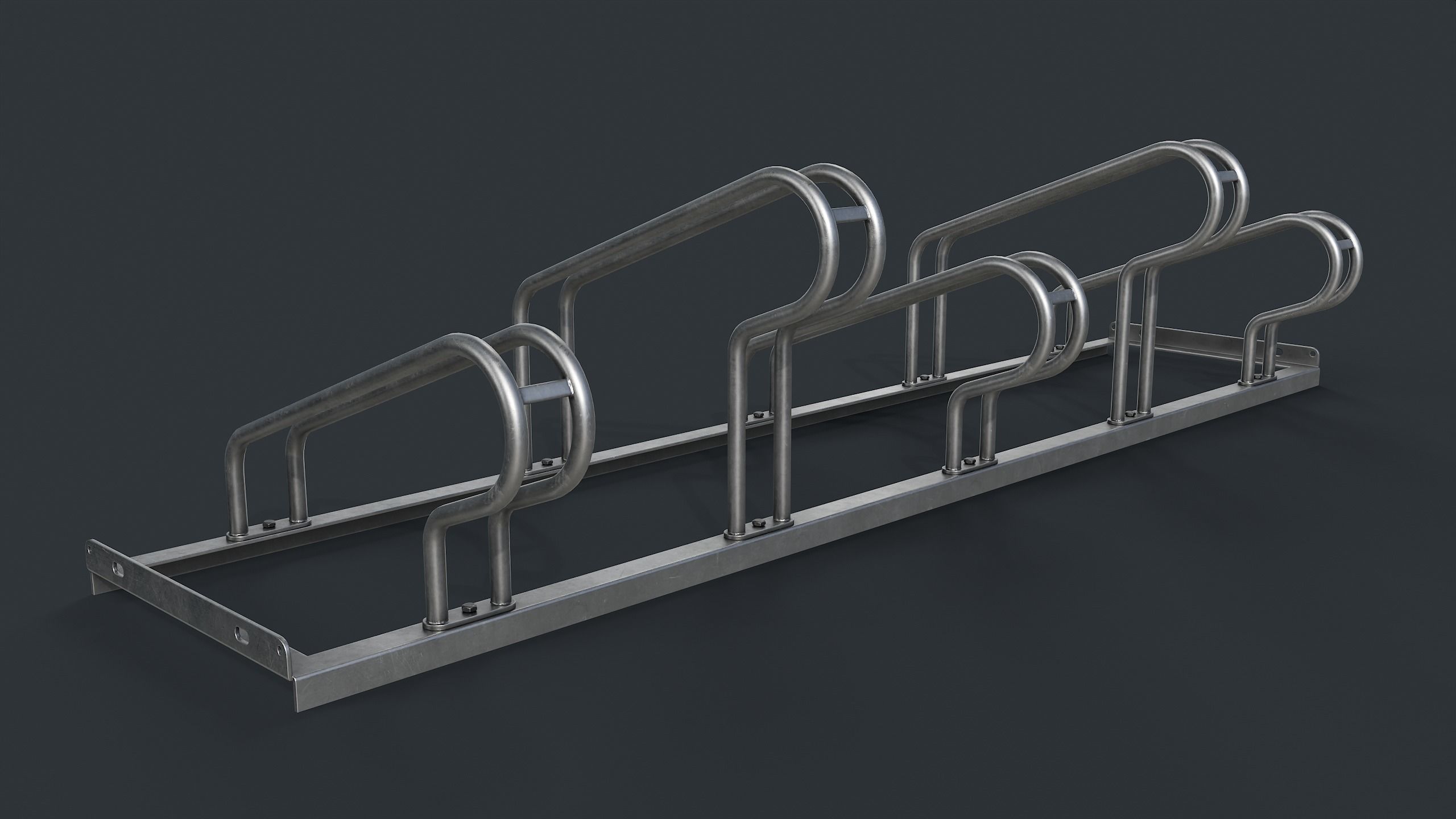 Bike Rack 4 PBR Game Ready Low-poly 3D model_7