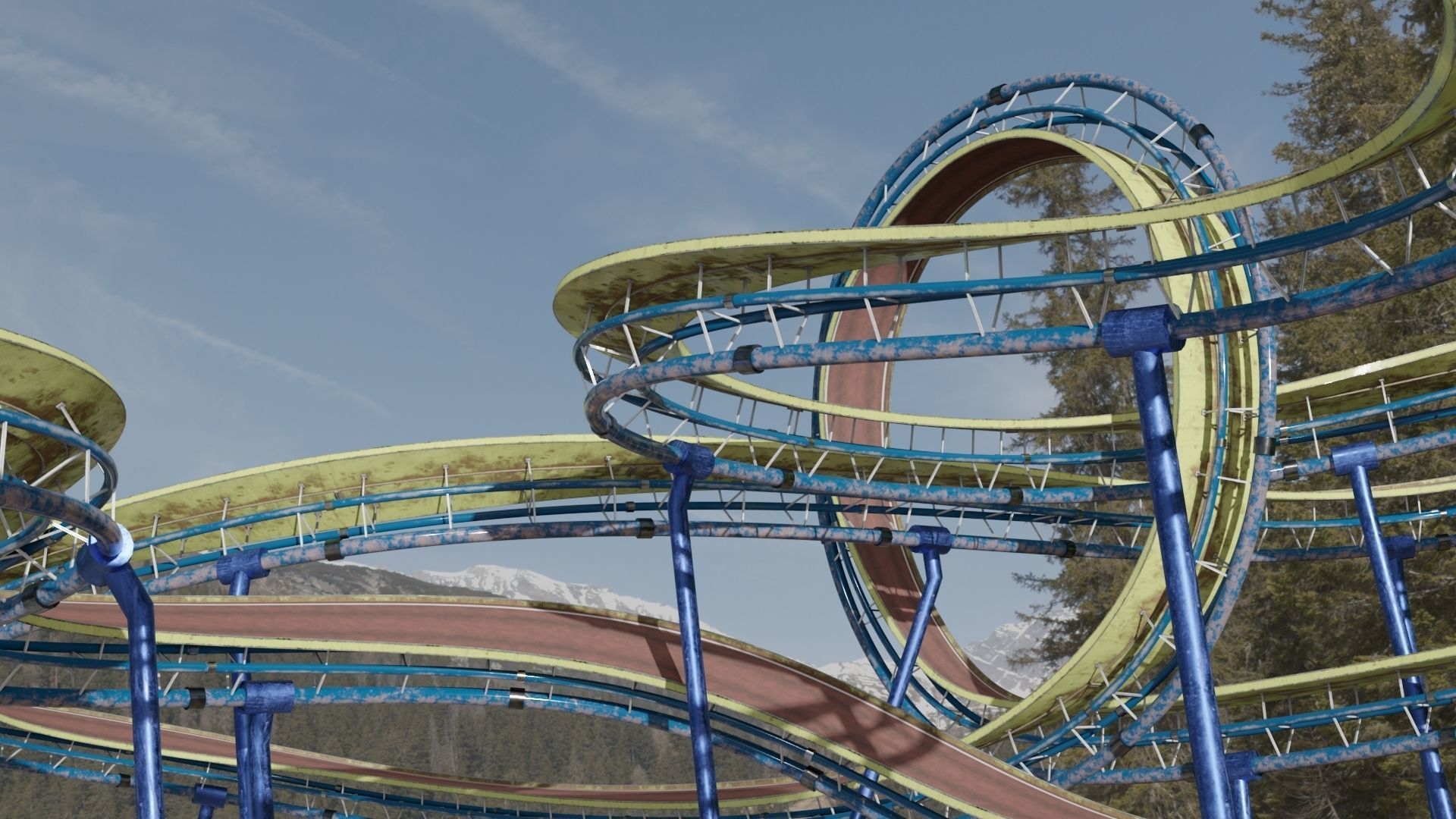 Acrobatic Track Low-poly 3D model_18