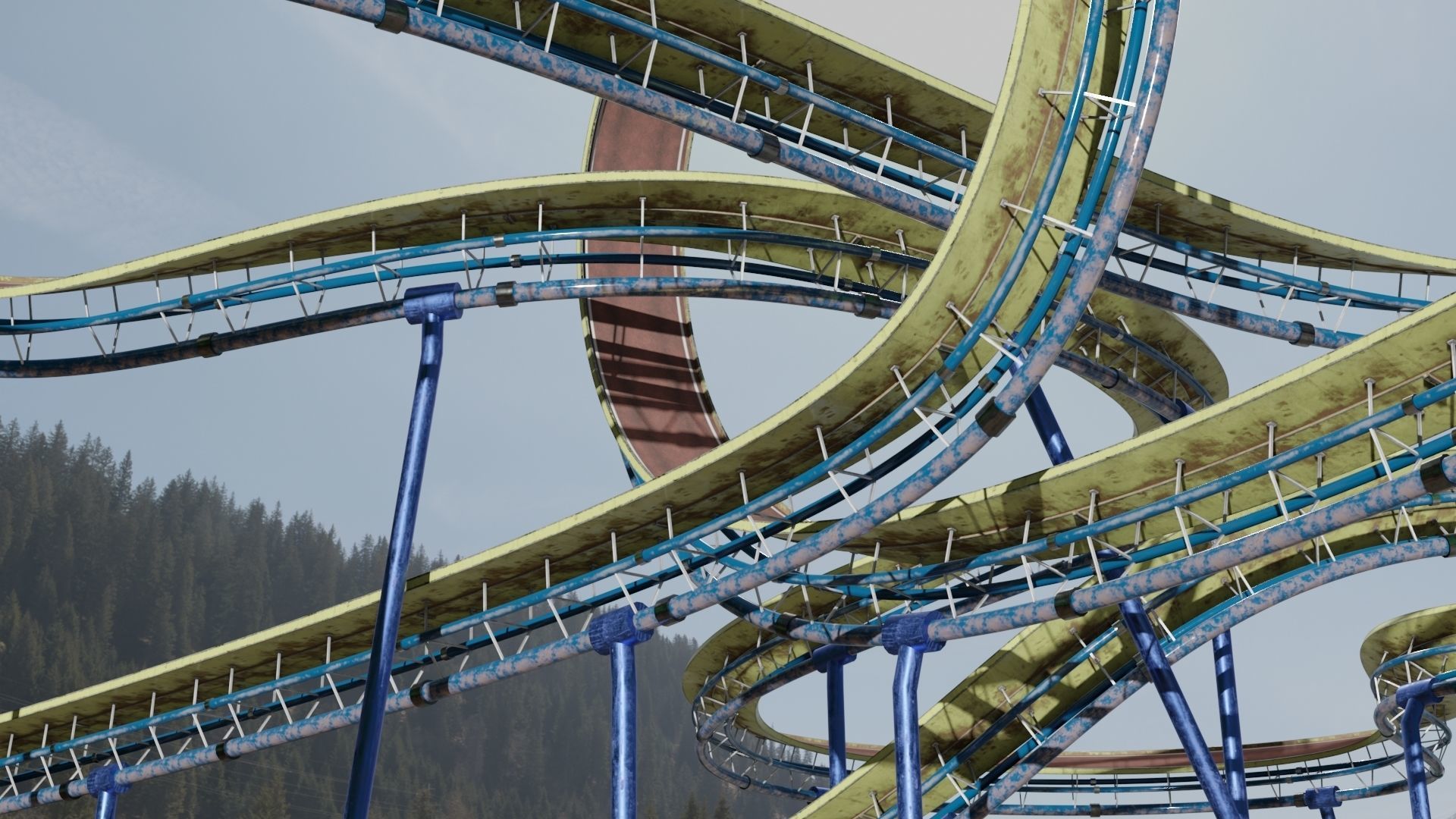 Acrobatic Track Low-poly 3D model_9