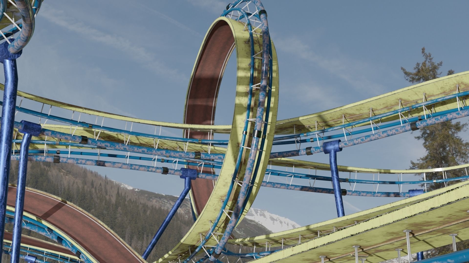 Acrobatic Track Low-poly 3D model_1