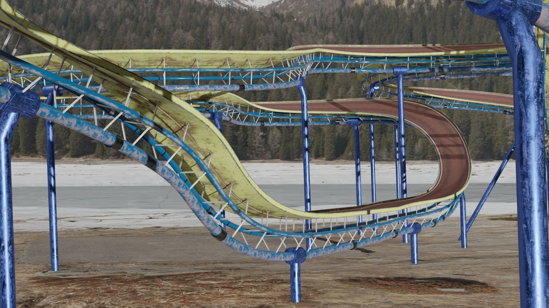 Acrobatic Track Low-poly 3D model_11