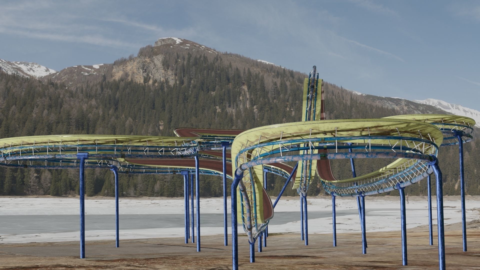 Acrobatic Track Low-poly 3D model_4