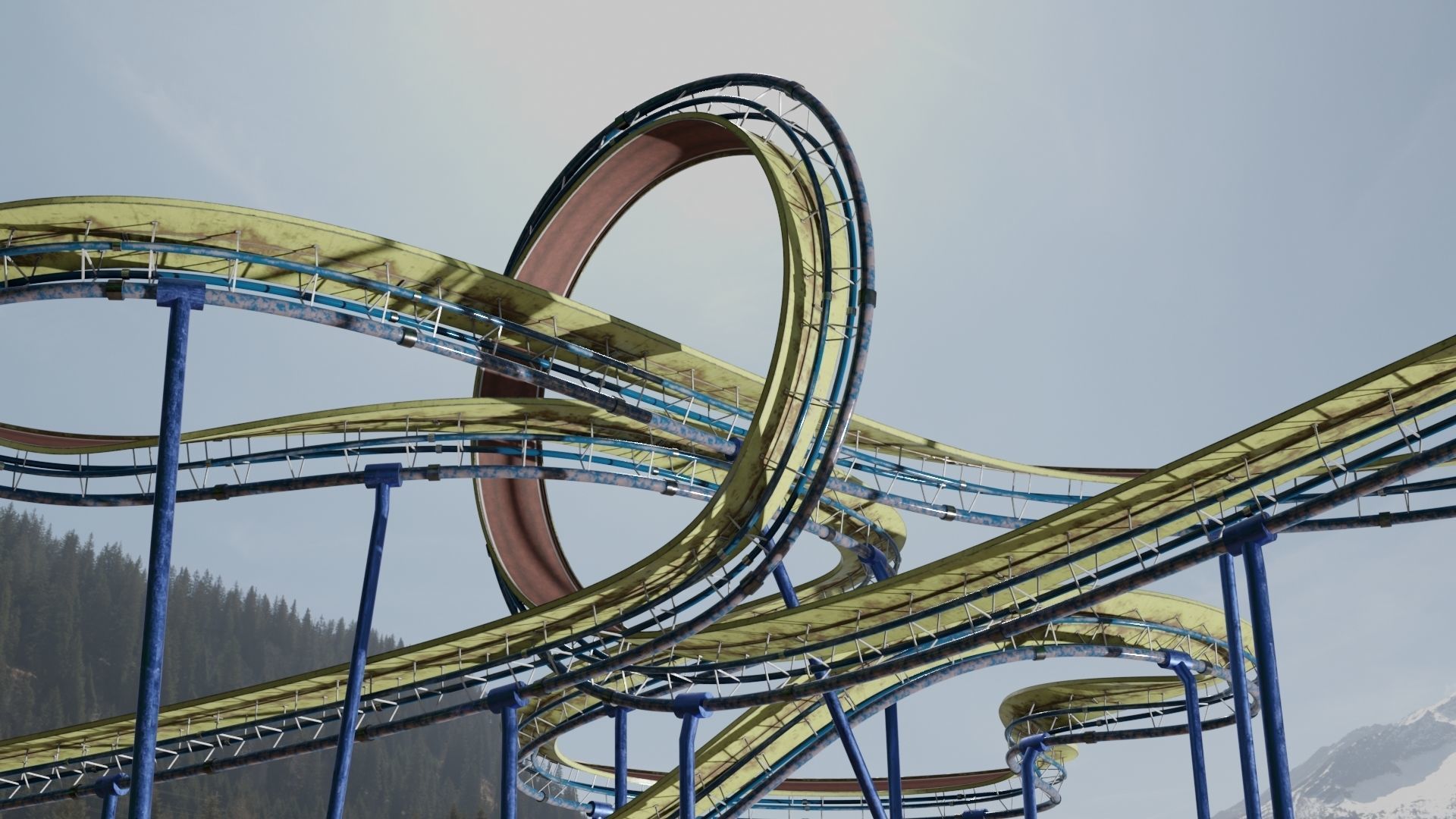 Acrobatic Track Low-poly 3D model_8