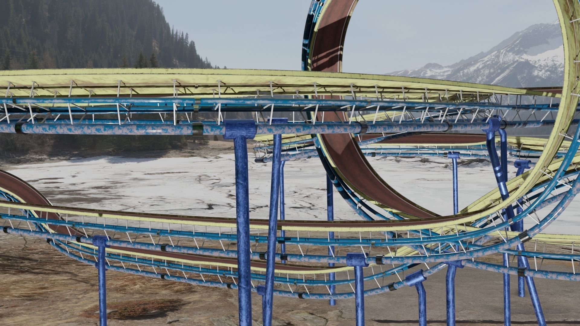 Acrobatic Track Low-poly 3D model_10