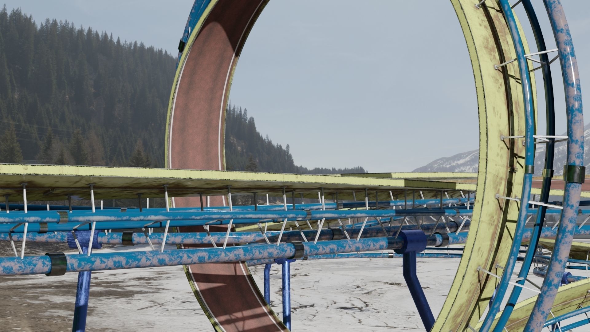 Acrobatic Track Low-poly 3D model_12