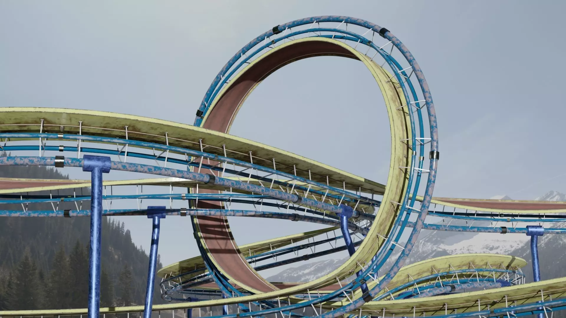 Acrobatic Track Low-poly 3D model_0