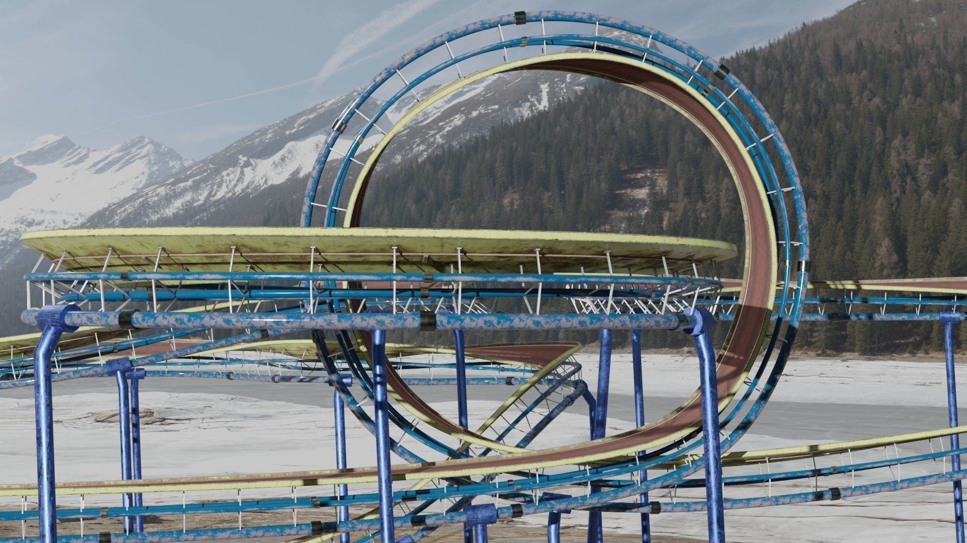 Acrobatic Track Low-poly 3D model_13