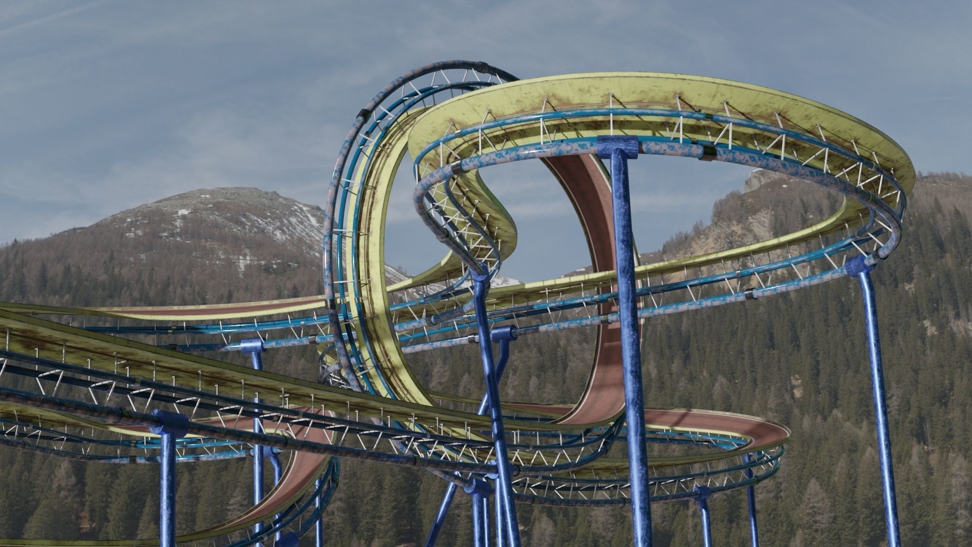 Acrobatic Track Low-poly 3D model_2