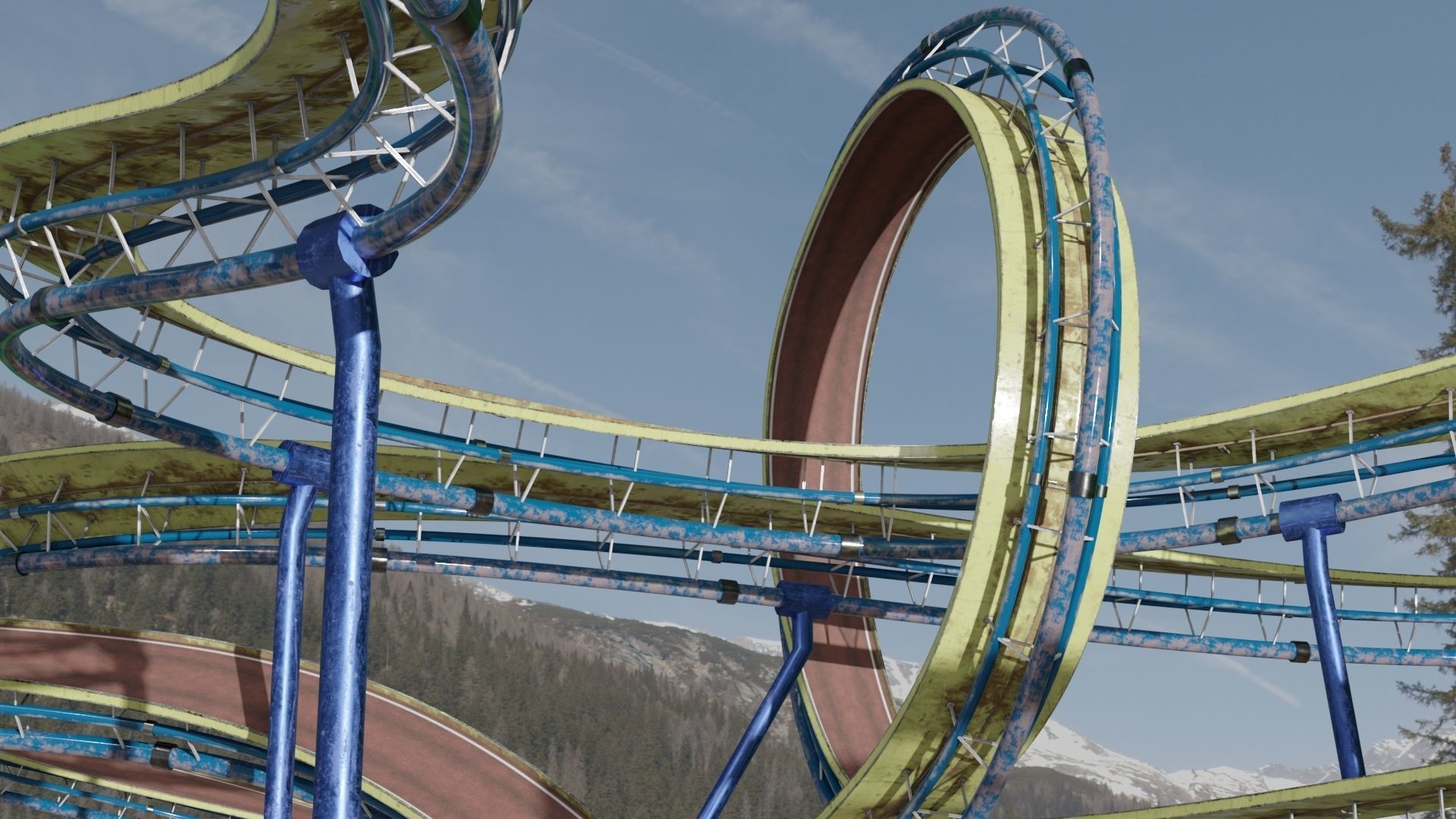 Acrobatic Track Low-poly 3D model_16