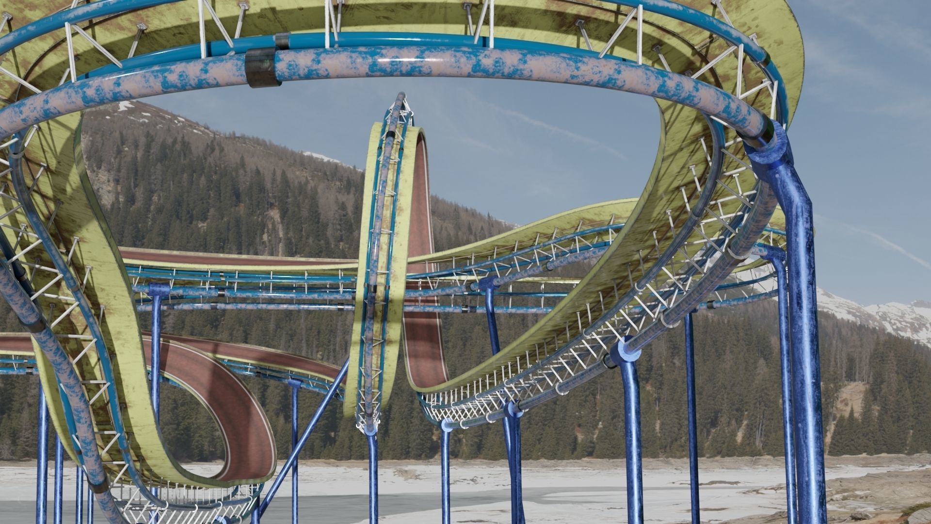 Acrobatic Track Low-poly 3D model_6