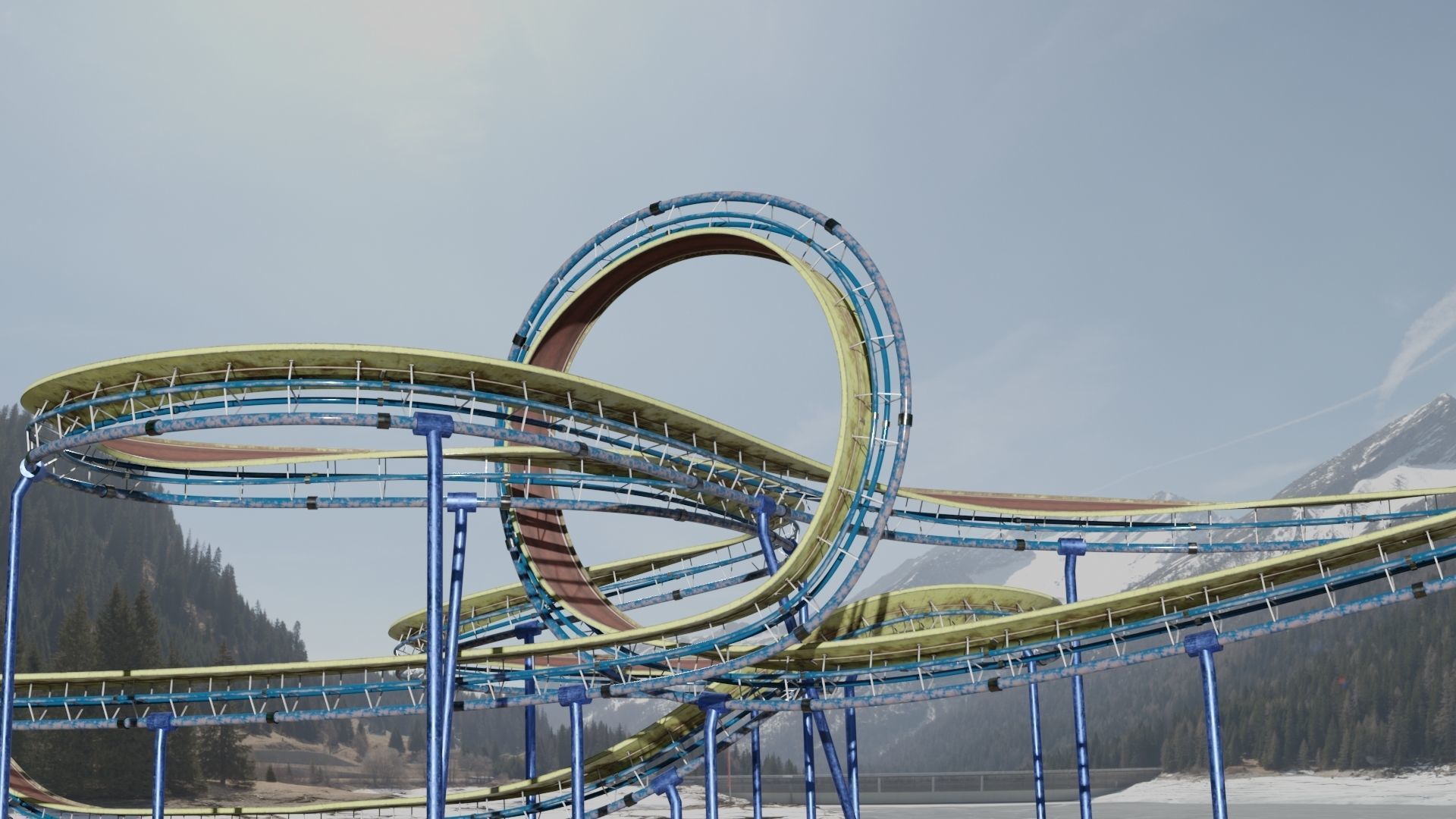 Acrobatic Track Low-poly 3D model_7